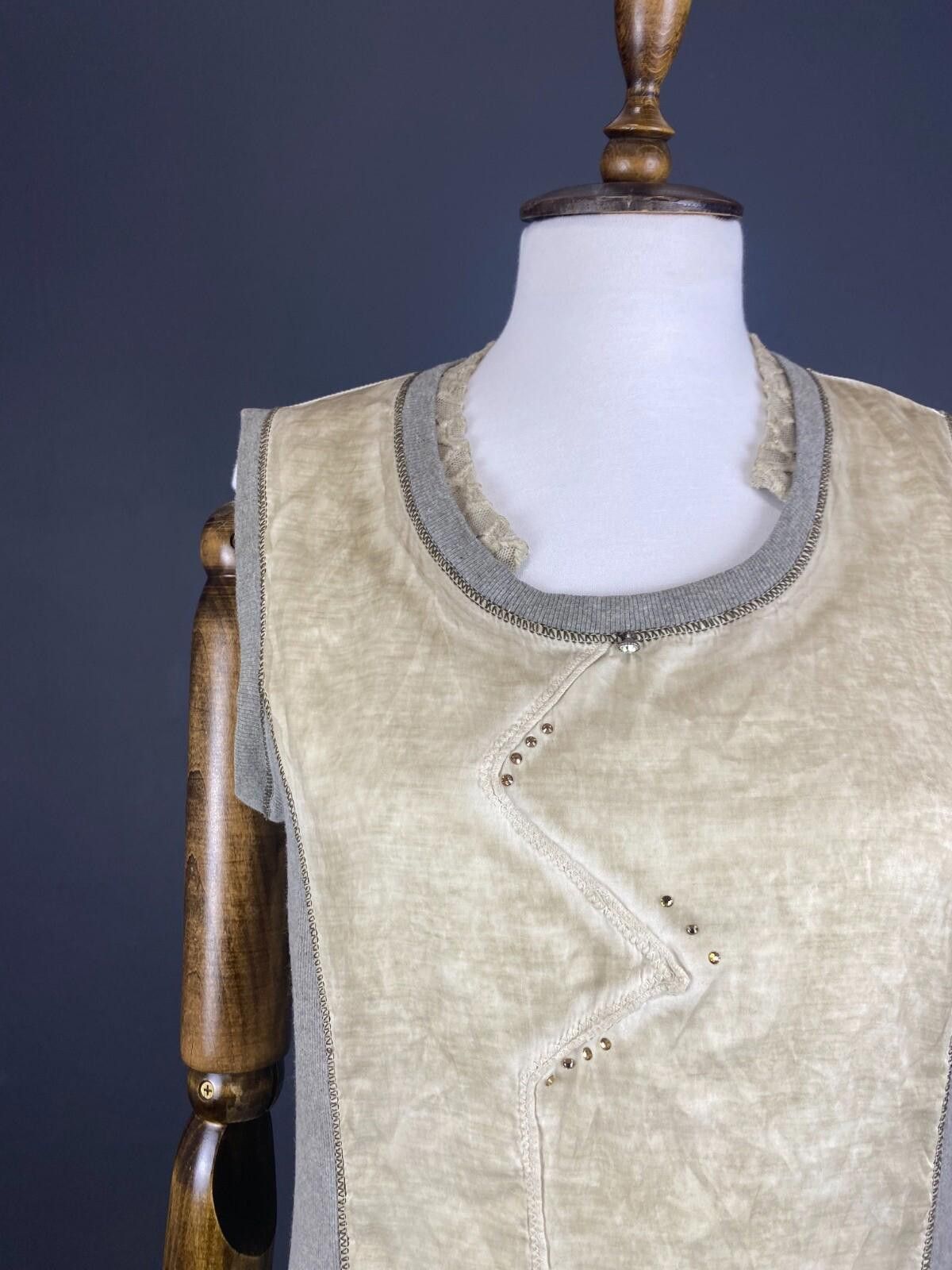 Designer Elisa Cavaletti Club Ivory Desiner Tank Top Blouse Size L Size L / US 10 / IT 46 - 4 Thumbnail