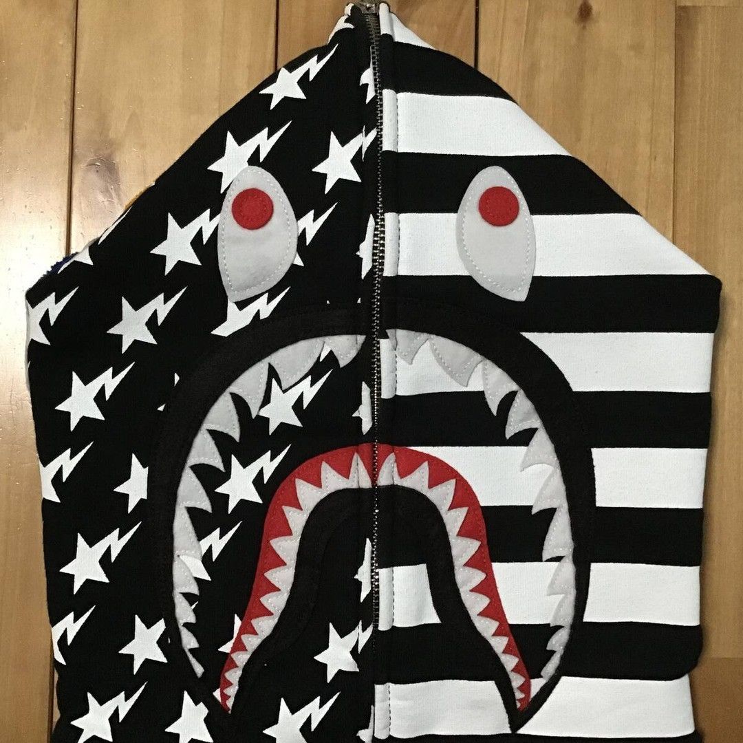 Bape BAPE Stars and Stripes Shark Full Zip Hoodie a bathing ape Size US XL / EU 56 / 4 - 3 Thumbnail
