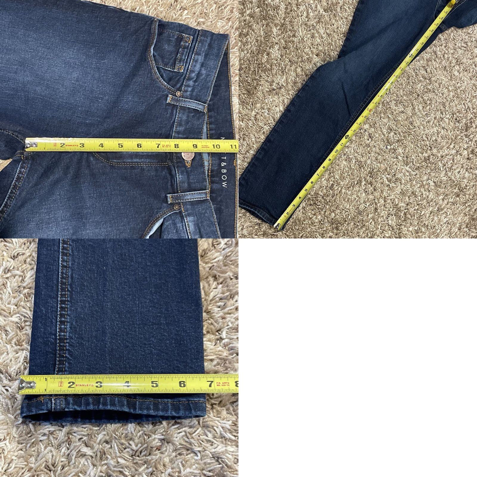 Mott & Bow Mott & Bow Jeans Women 28x30 Blue Denim Dark Wash Stretch Boyfriend Regular Rise 28 Inseam Pockets Zip Button Cotton Polyester Spandex Denim Size 28" / US 6 / IT 42 - 9 Thumbnail