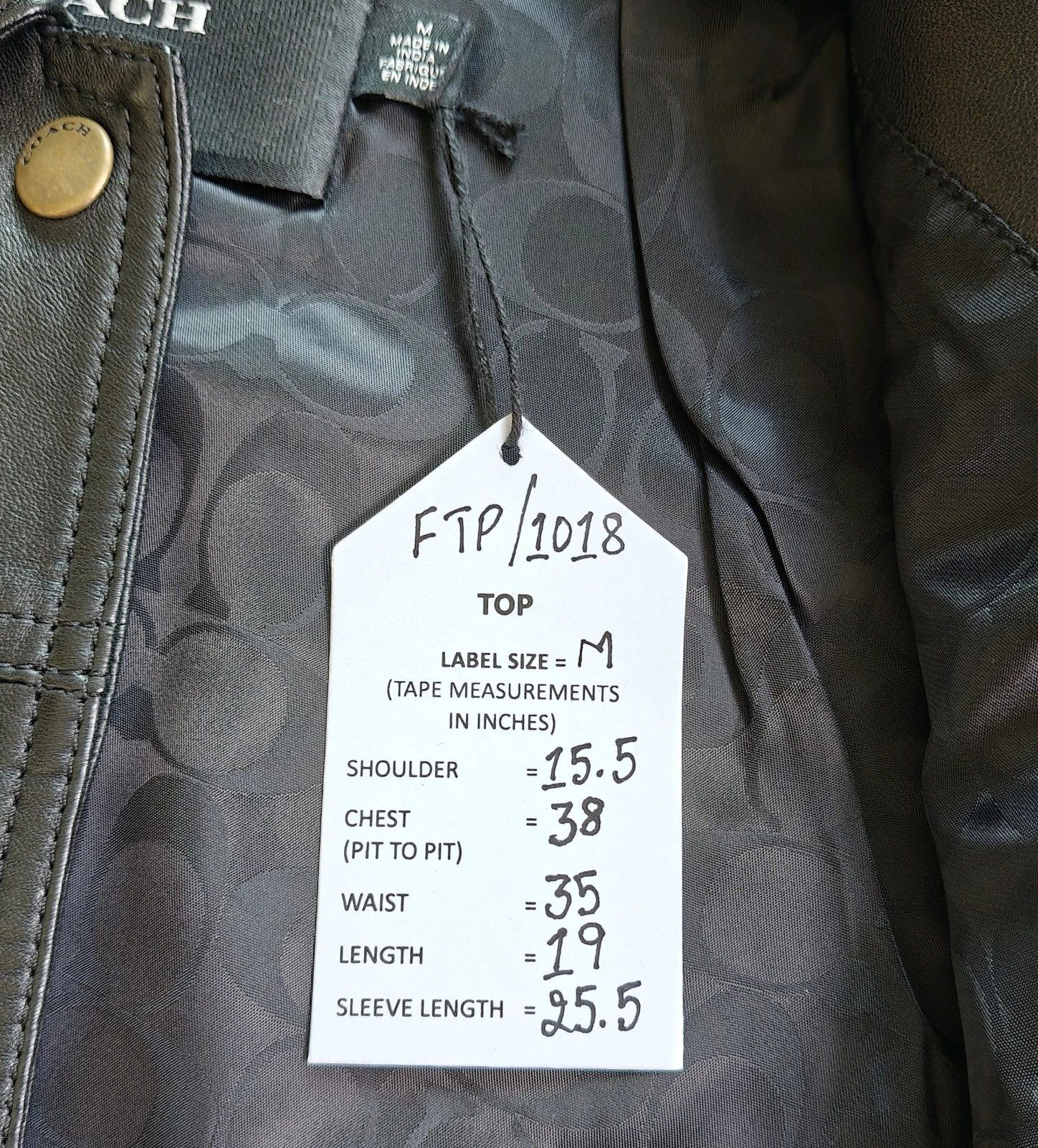 Coach Coach Women's Heritage C Snap Front Shrunken Jacket FTP 1018 Size M / US 6-8 / IT 42-44 - 5 Thumbnail