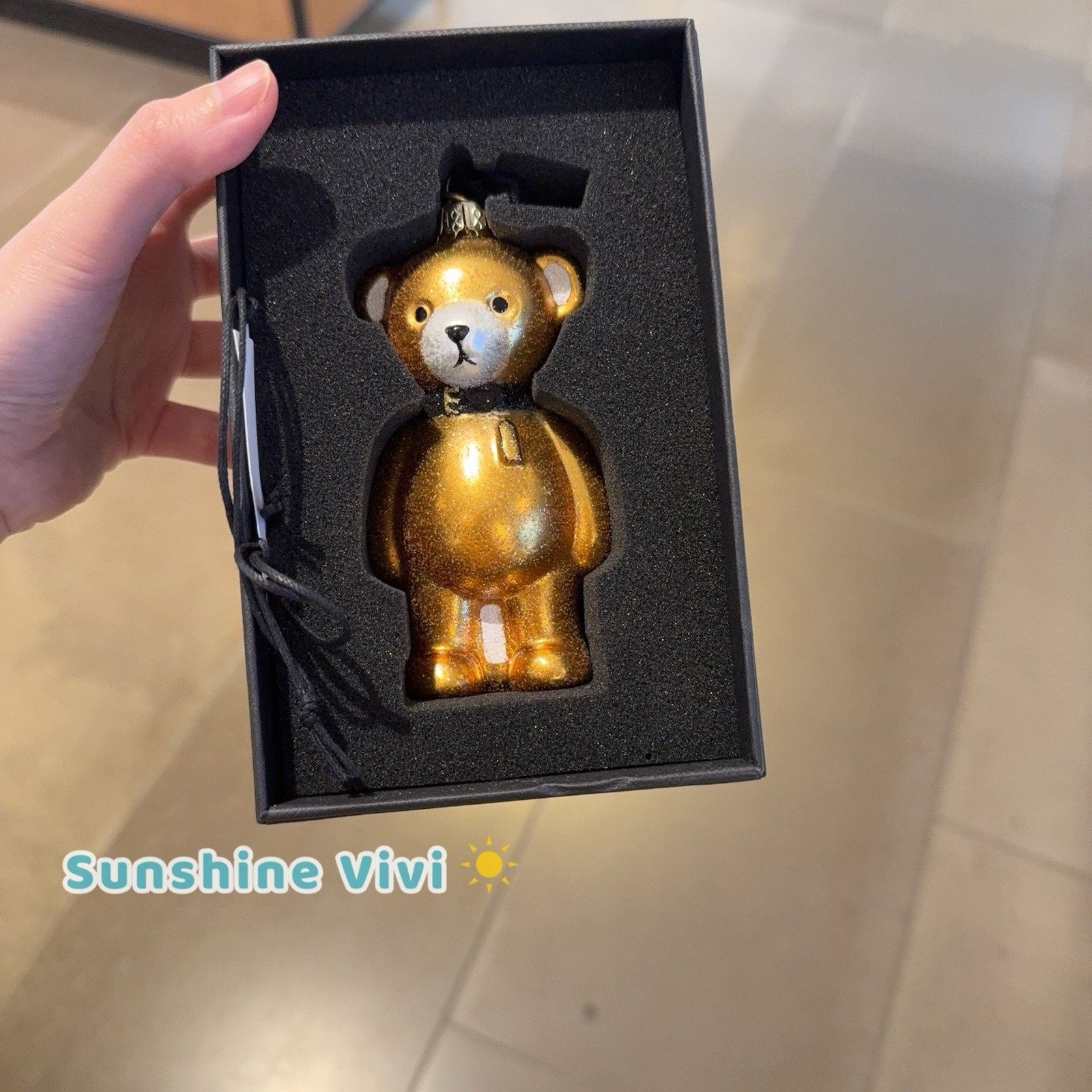 Coach NWT Coach Bear Ornament Gold Glitter Glass Gift Box CCD51 Size ONE SIZE - 3 Thumbnail