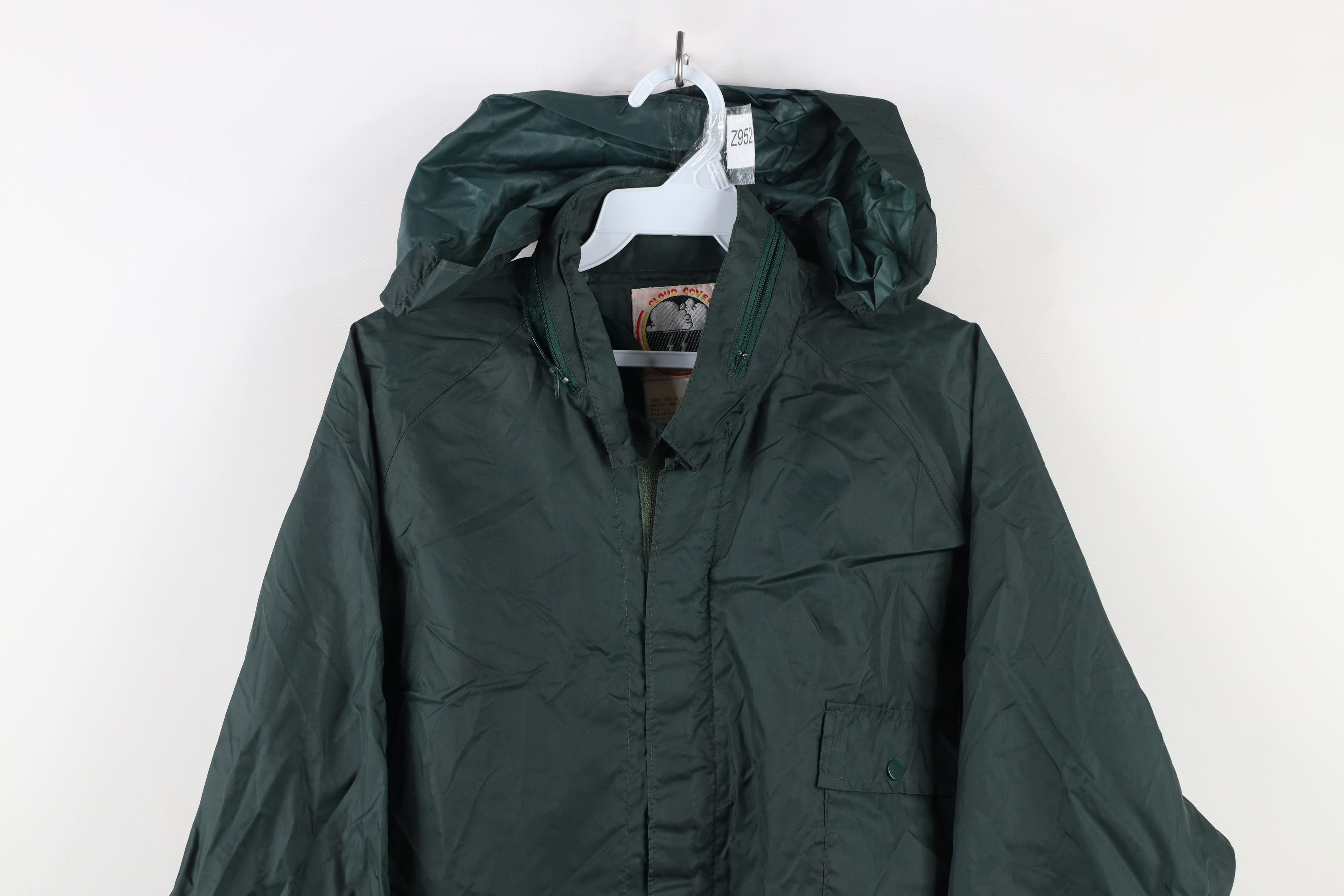 Vintage Vintage 90s Streetwear Hooded Rain Windbreaker Jacket Green Size US XL / EU 56 / 4 - 2 Thumbnail