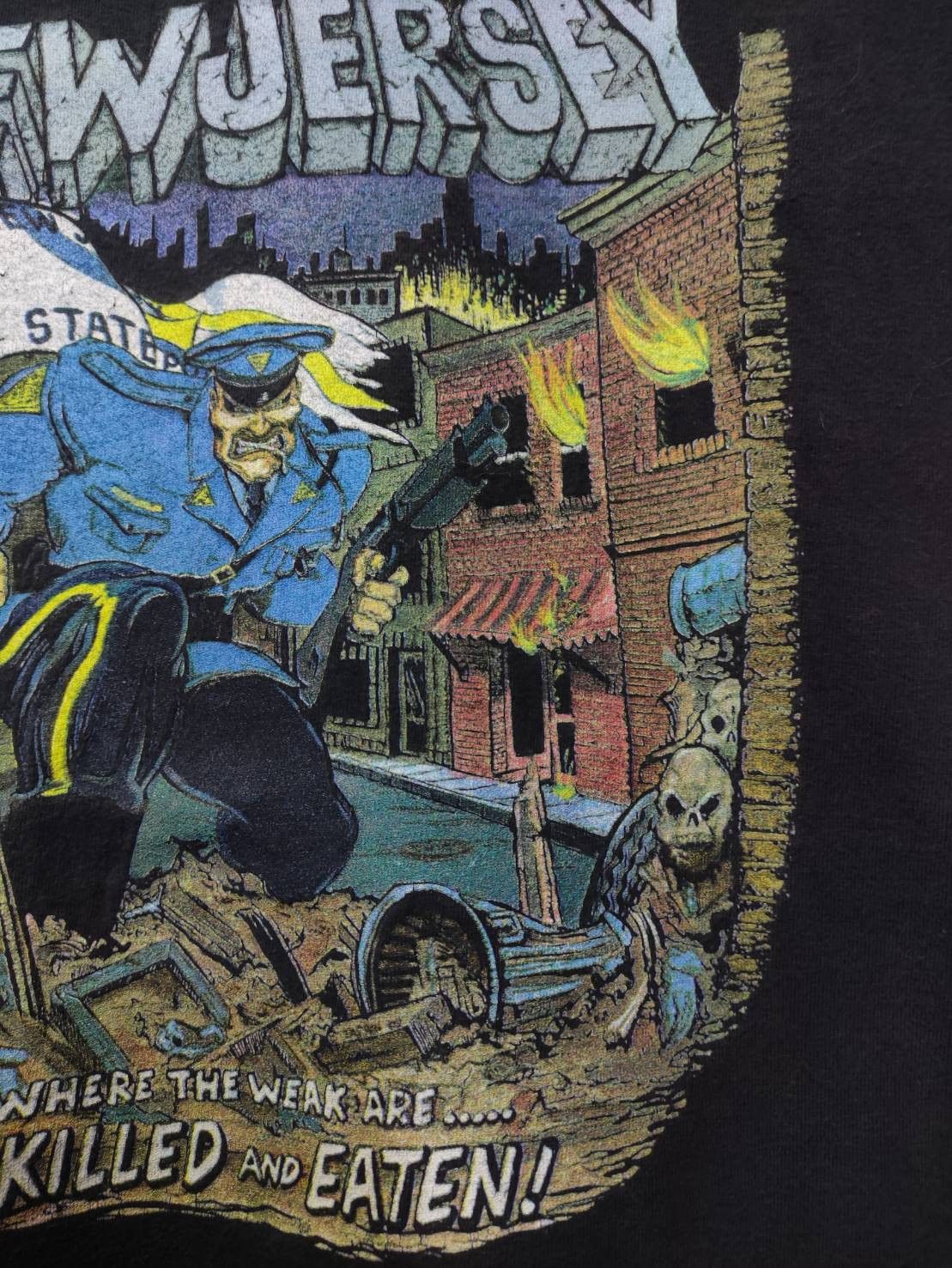 Vintage Vtg 00's New Jersey " Where the weak are killed and eaten! " Size US XL / EU 56 / 4 - 4 Thumbnail