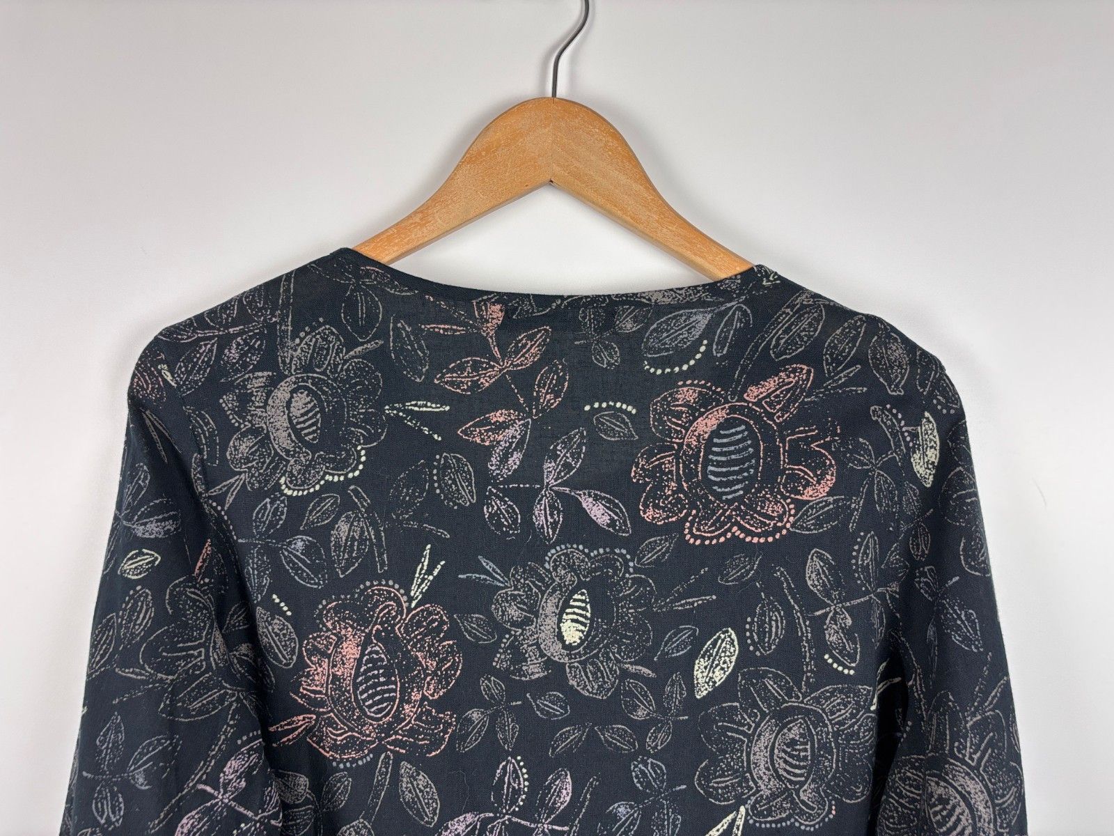 Gudrun Sjoden Gudrun Sjoden Floral Cotton Linen Black Dress Tunic Size M Size M / US 6-8 / IT 42-44 - 7 Thumbnail