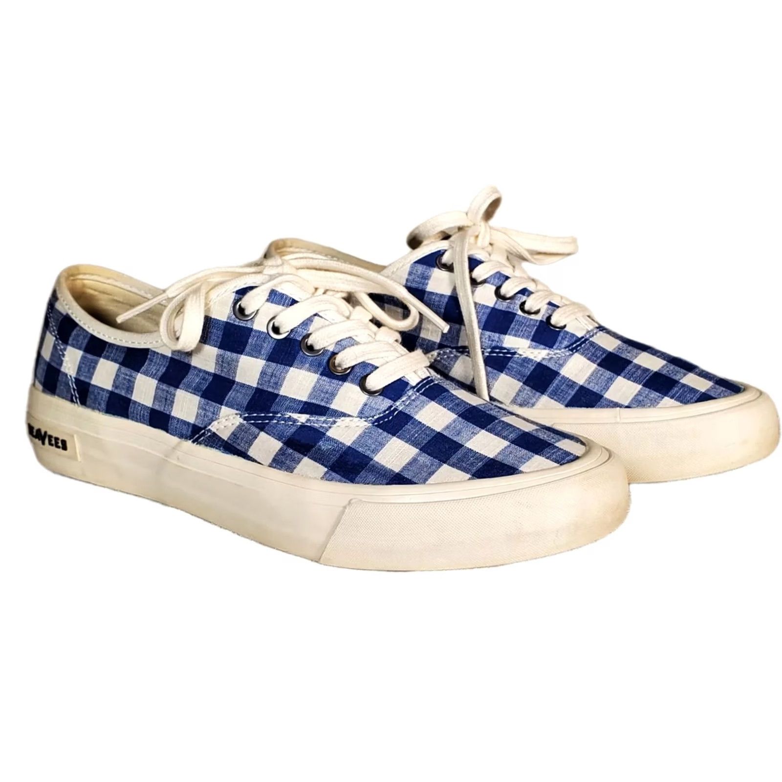 SeaVees SeaVees for J. Crew 06/64 Legend Sneaker in Blue Gingham Check Boat Shoe Women's US 8 Hidden Backwards? Size US 8 / IT 38 - 2 Thumbnail
