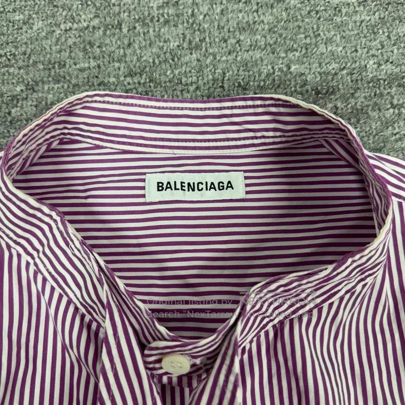 Balenciaga Balenciaga Back Letter Logo Striped Shirt Size XS / US 0-2 / IT 36-38 - 5 Thumbnail