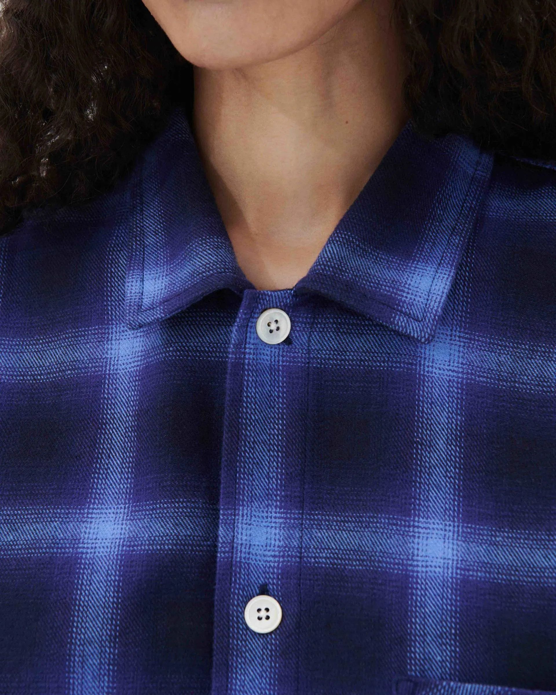 Tekla o1mle0525 Unisex Flannel Pyjamas Shirt in Dark Blue Size M / US 6-8 / IT 42-44 - 5 Thumbnail