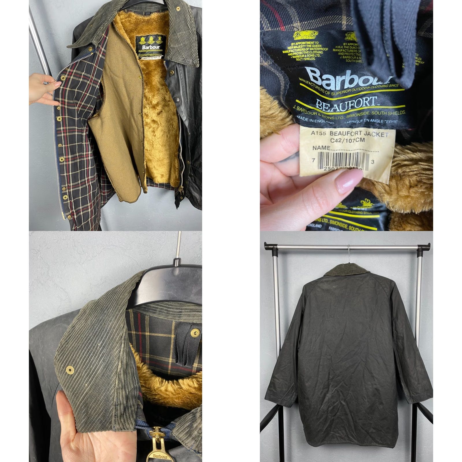 Barbour Barbour Beaufort Vintage Wax Jacket with Acrylic Lining Vest - Worldwide shipping, tracking number, Detailed photos Size US XL / EU 56 / 4 - 8 Thumbnail