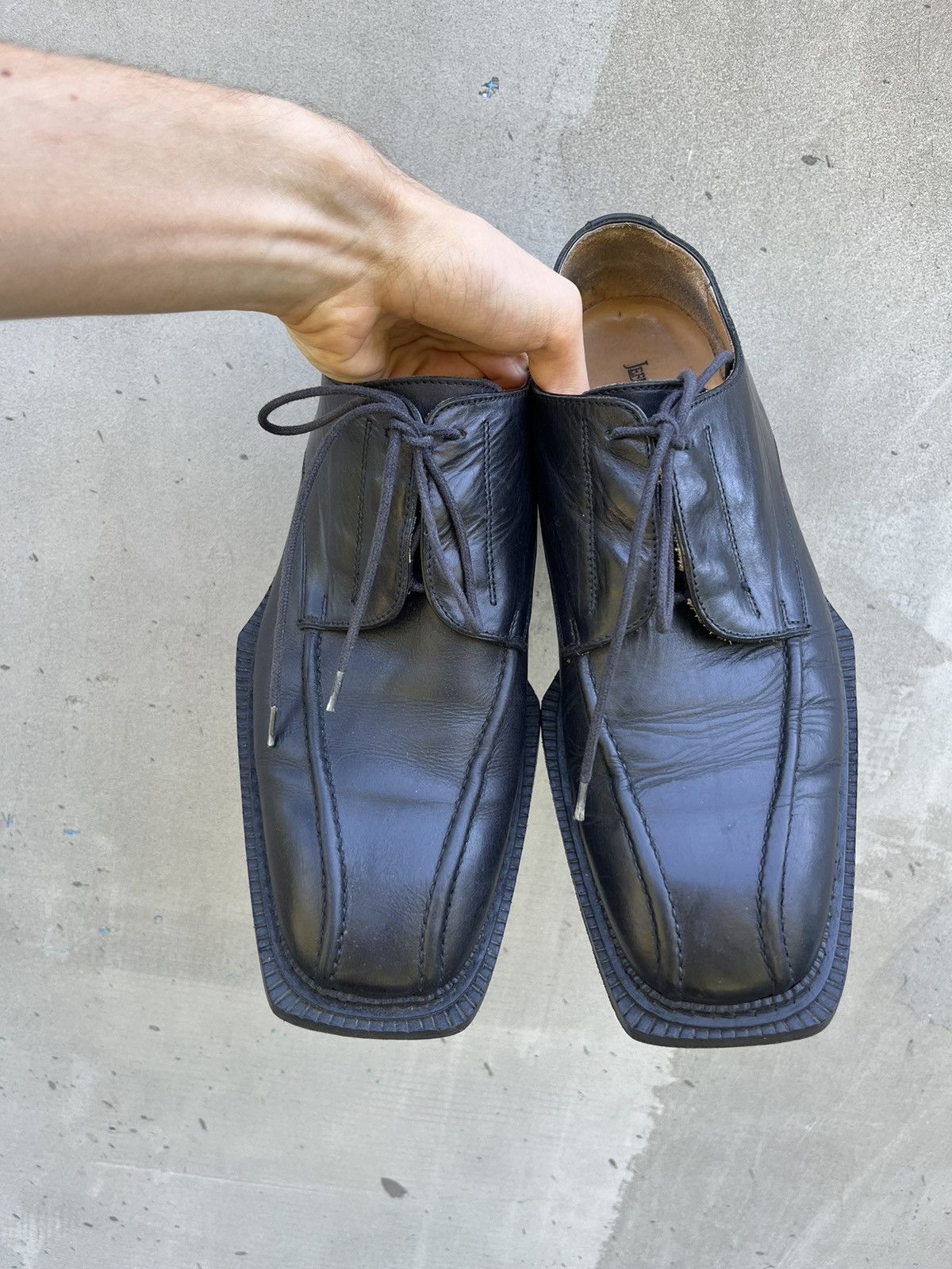 Other Avant Garde Square Sole Balenciaga Style Leather Shoes Opium Size US 10 / EU 43 - 2 Thumbnail