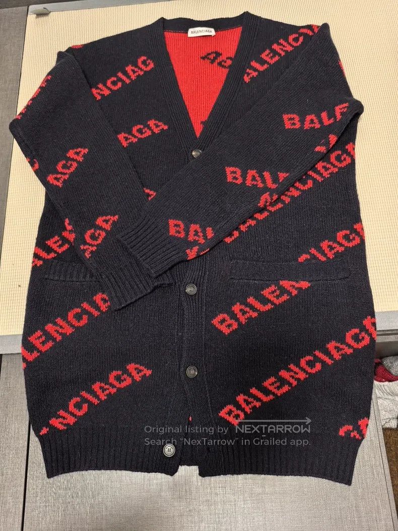 Balenciaga Balenciaga Logo Knit Open Cardigan Size US XS / EU 42 / 0 - 1 Thumbnail