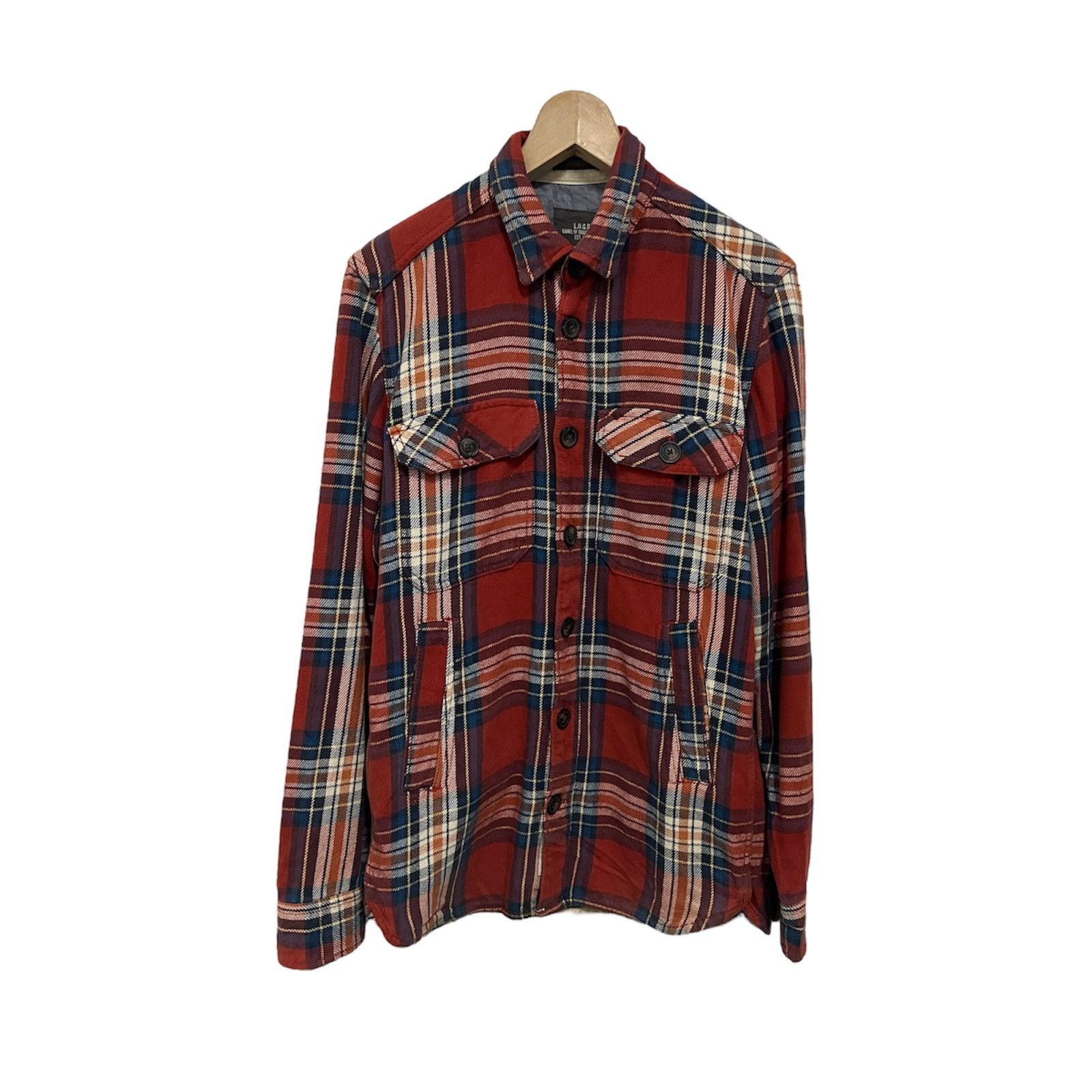 H&M Plaid Tartan Multipocket Flannel Shirt Jacket