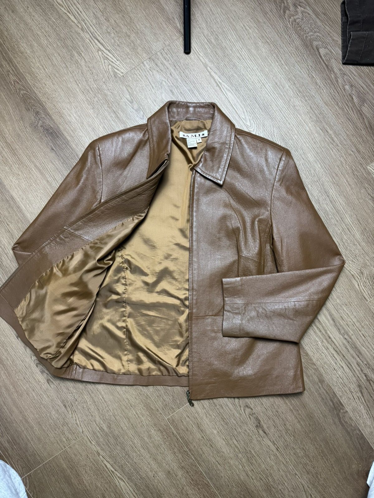 AMI Vintage AMI Paris Womens Leather Jacket Size M Size M / US 6-8 / IT 42-44 - 2 Thumbnail