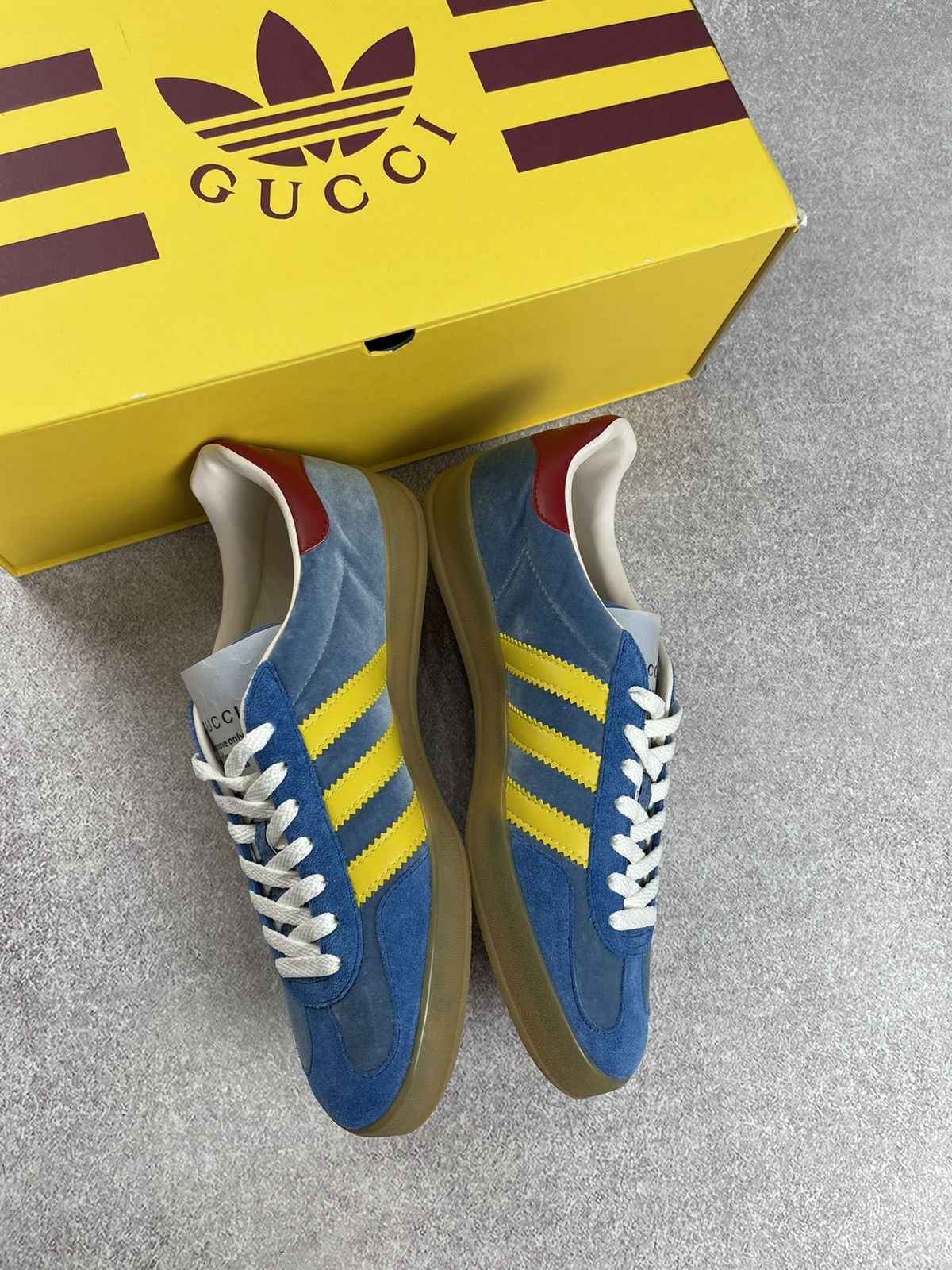 Gucci Adidas x Gucci Gazelle Blue/Yellow Size US 8.5 Size US 8.5 / EU 41-42 - 7 Thumbnail