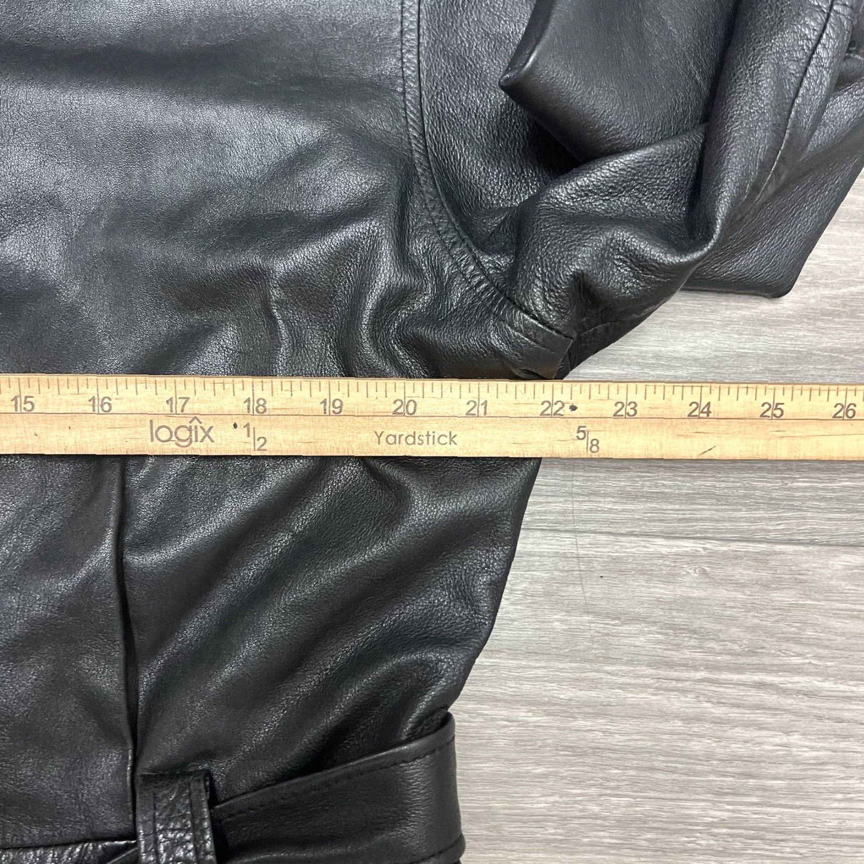 Vintage VINTAGE Leather Jacket Women XL Black Belted Full Zip Up Work Lambskin Soft Jacket Coat Size XL / US 12-14 / IT 48-50 - 7 Thumbnail
