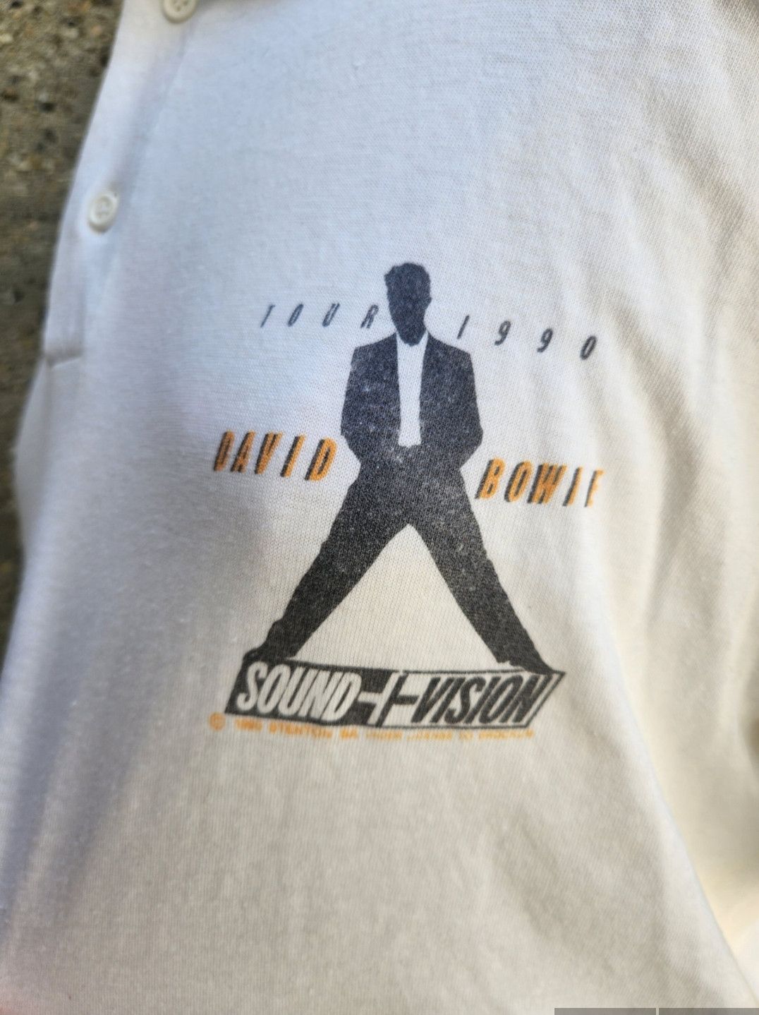 Vintage DAVID BOWIE 1990 Tour Polo Shirt Size US L / EU 52-54 / 3 - 4 Thumbnail