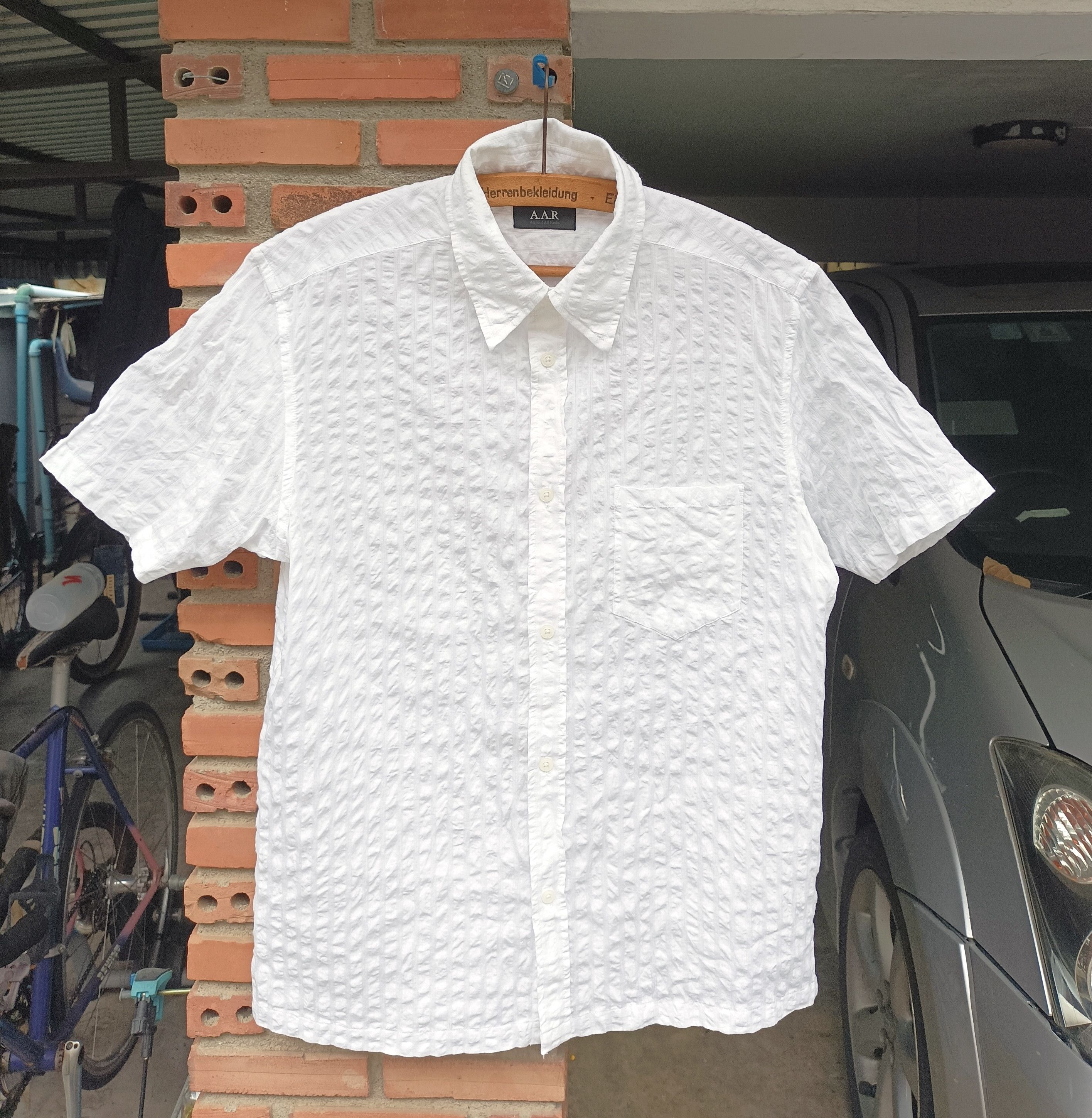 Yohji Yamamoto (S336) A.A.R. Yohji Yamamoto White Short Sleeve Pocket Shirt Size US M / EU 48-50 / 2 - 1 Thumbnail