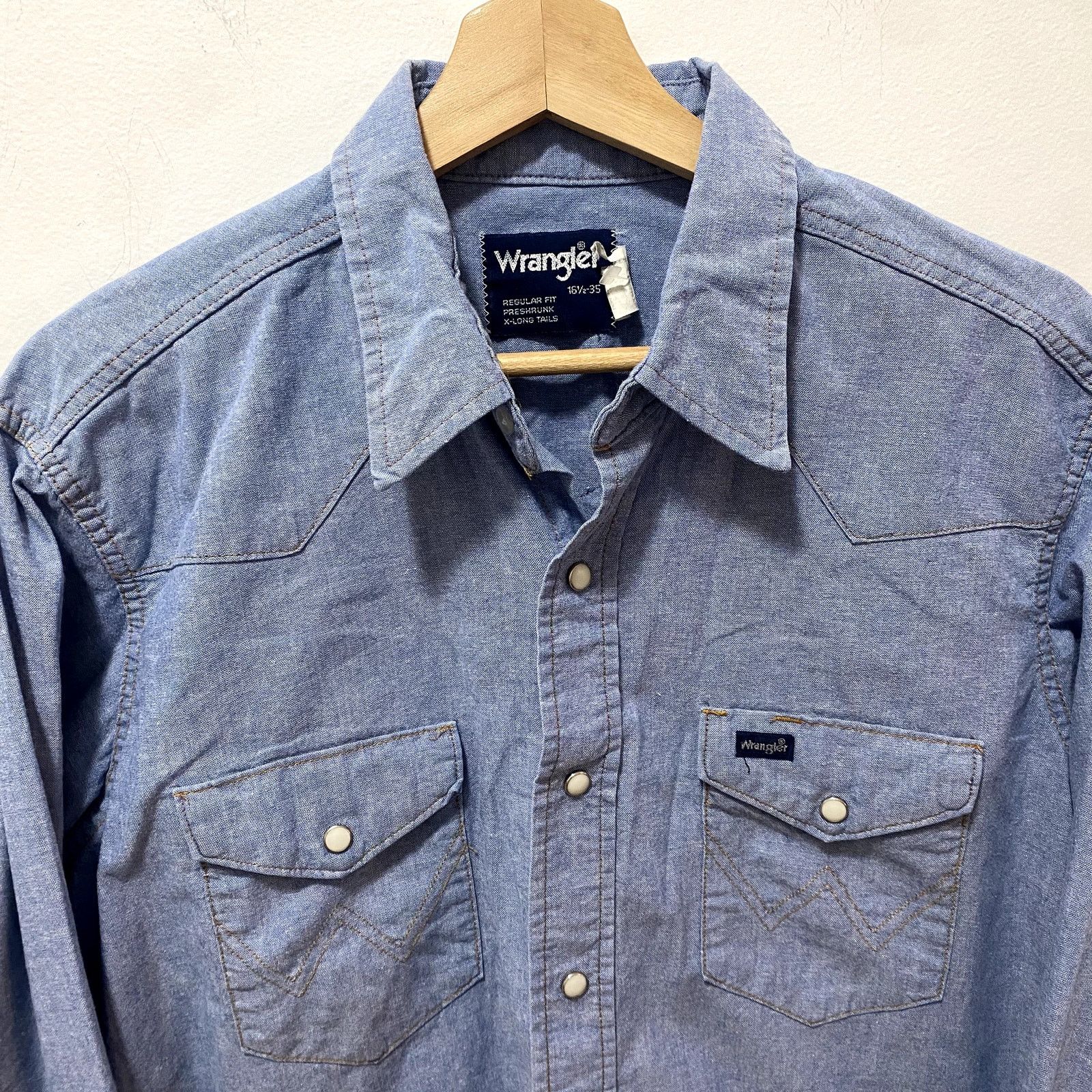 Wrangler Vintage Wrangler Western Denim Shirt Pearl Snap Size US L / EU 52-54 / 3 - 2 Thumbnail