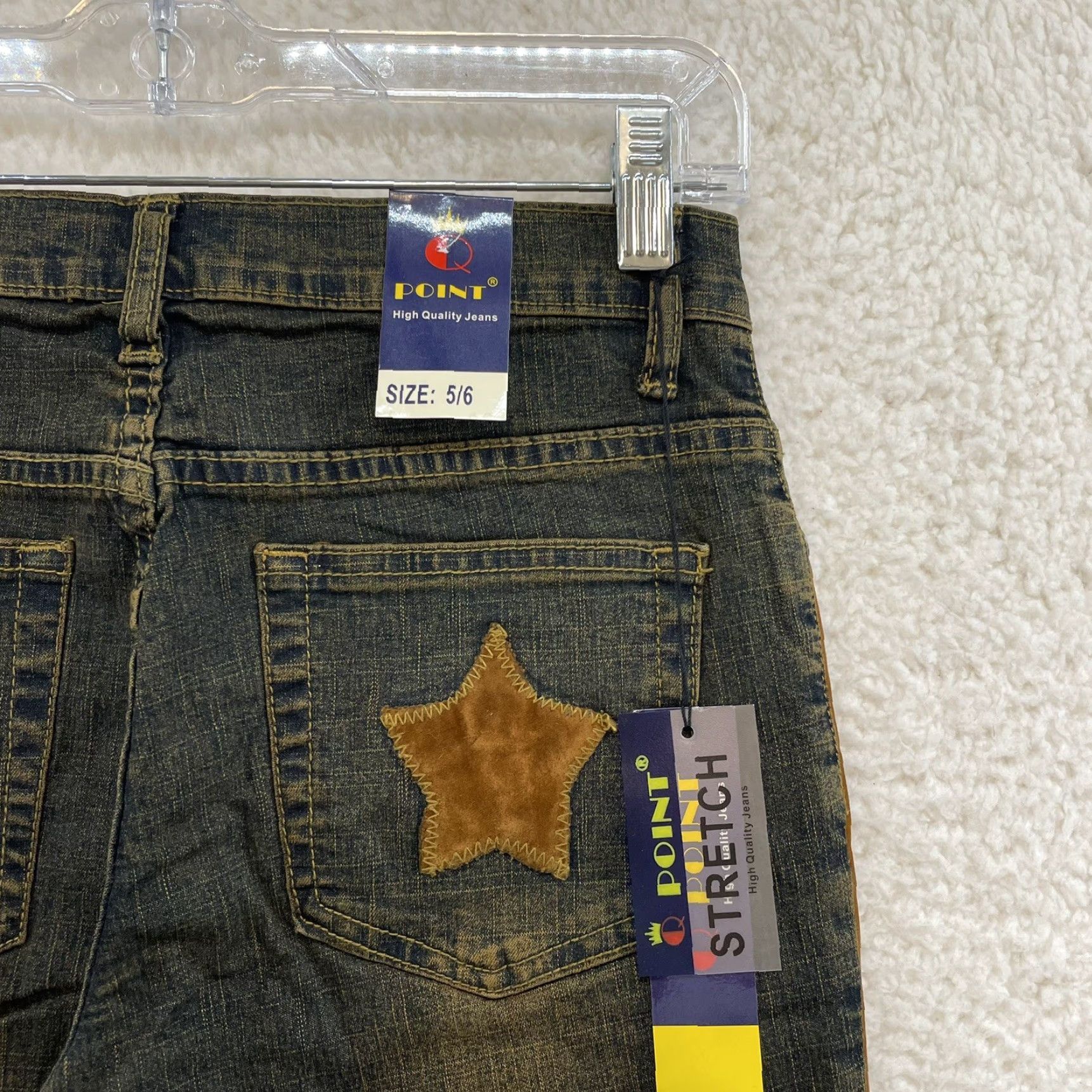 Vintage VINTAGE NEW DEADSTOCK Y2K Jeans 2 25 Long Tall Low Rise Flare Star Burnout Shirt? Size 26" / US 2 / IT 38 - 3 Thumbnail