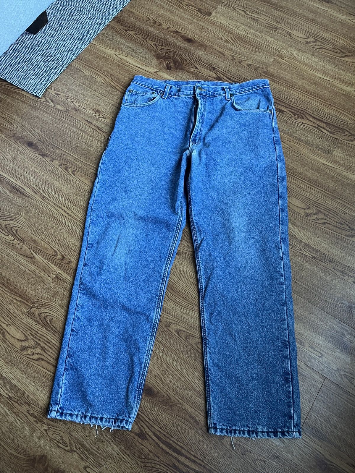 Carhartt × Vintage Carhartt Made in USA Flannel Lined Denim Pants Size US 38 / EU 54 - 1 Thumbnail