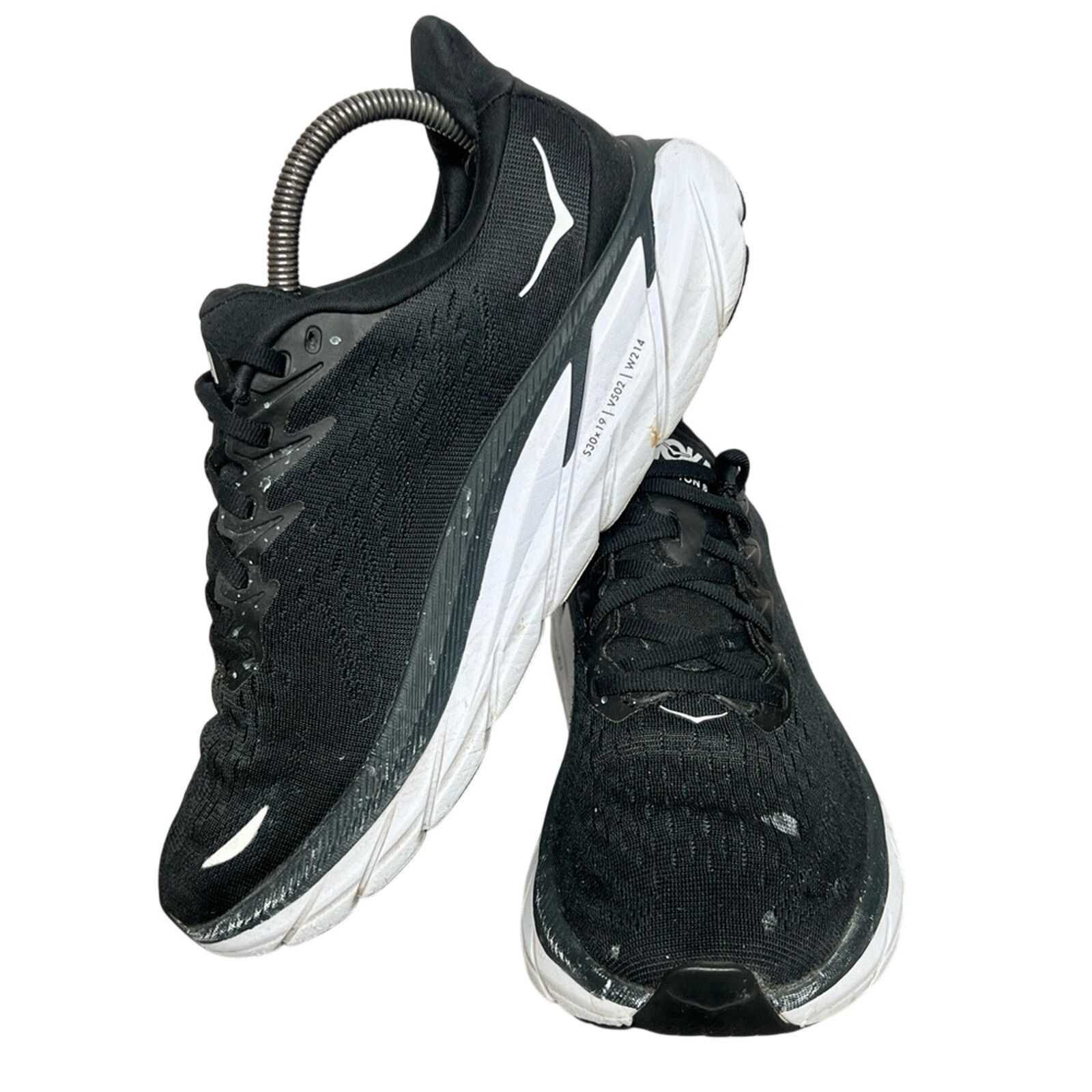 Hoka Hoka One One Clifton 8 Shoes Black White Running Women Size US 9 / IT 39 - 2 Thumbnail