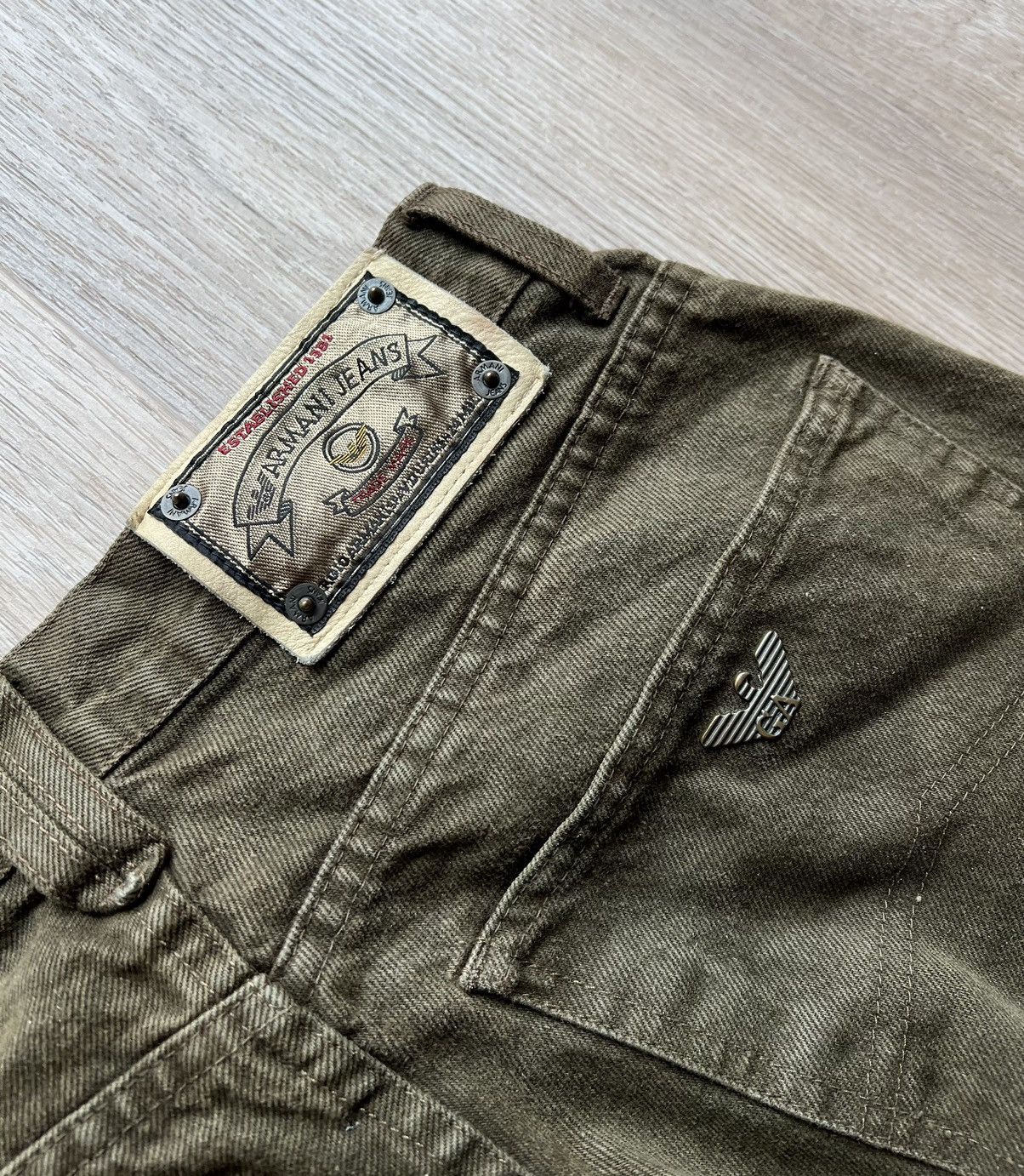 Armani × Vintage Vintage Armani Jeans Denim Dark Green Pants Size 29" - 14 Thumbnail