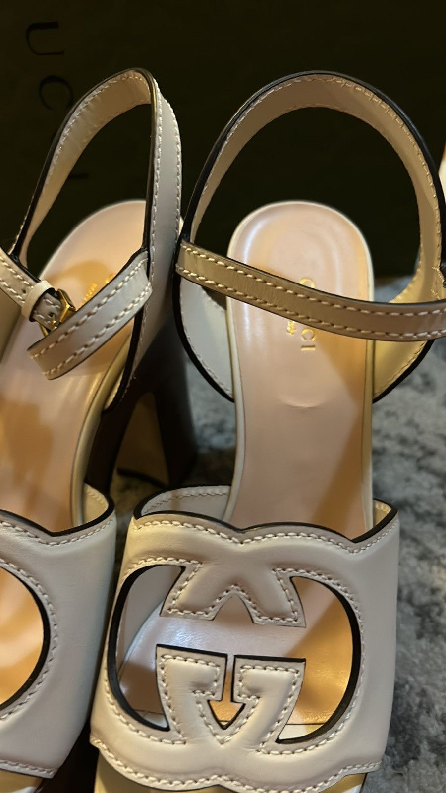 Gucci Gucci Interlocking G 110mm Leather High Heels Sandals White Size US 9 / IT 39 - 7 Thumbnail