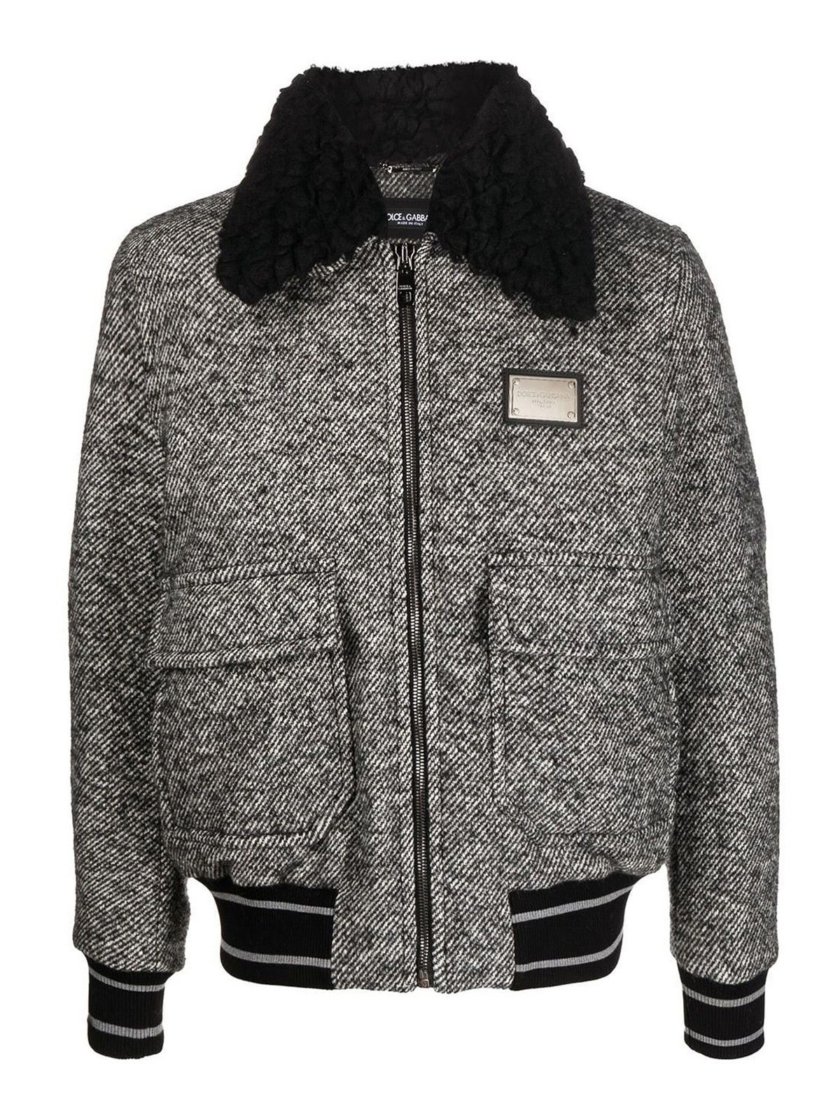 Dolce & Gabbana o1y0125 Logo Jacket in Grey/Black Size US M / EU 48-50 / 2 - 1 Thumbnail