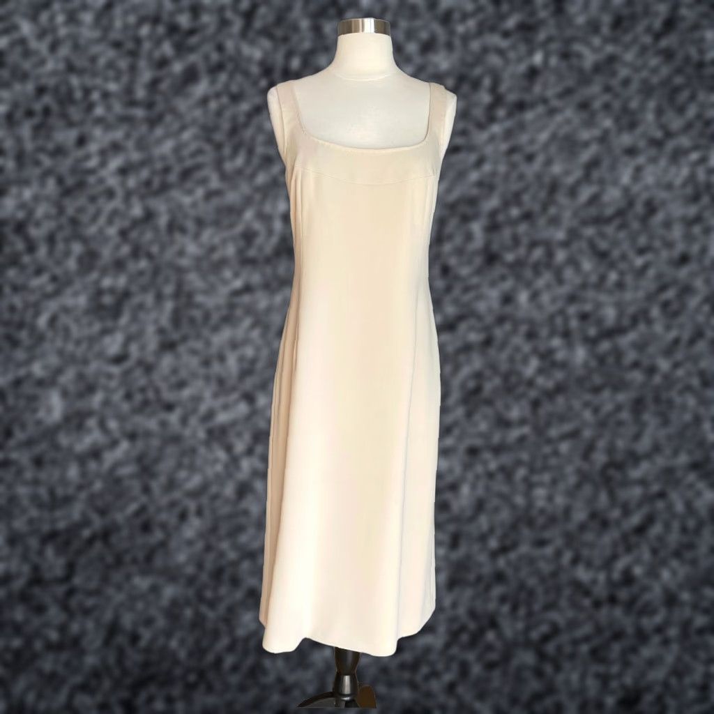 Max Mara VINTAGE MAX MARA 2pc Jacket & Maxi Long Dress Beige Suit Sz 10 Jacket Dress Women Size L / US 10 / IT 46 - 1 Thumbnail
