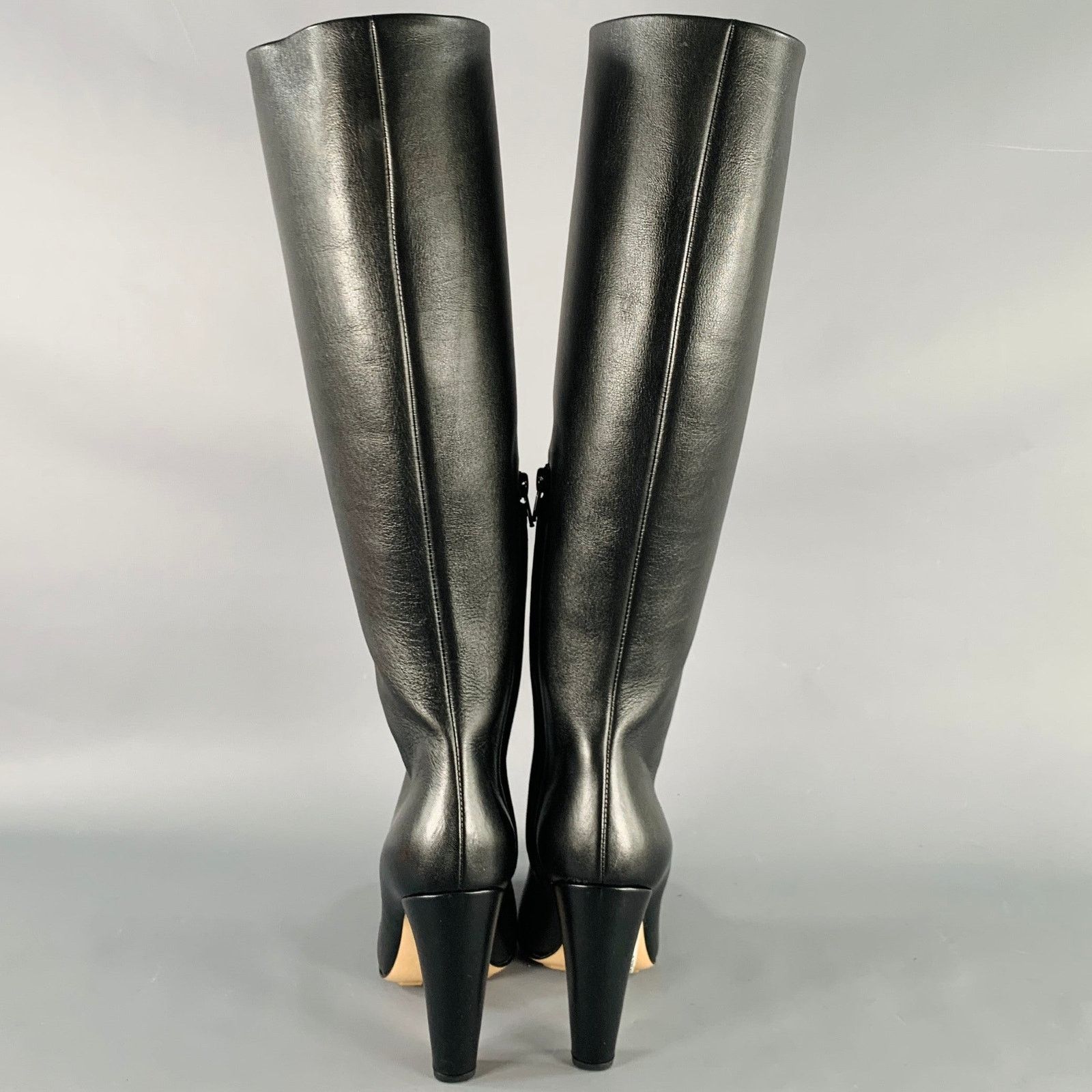 Bottega Veneta BOTTEGA VENETA Fall 2022 8 Black Leather Side Zipper Boots Size US 8 / IT 38 - 3 Thumbnail
