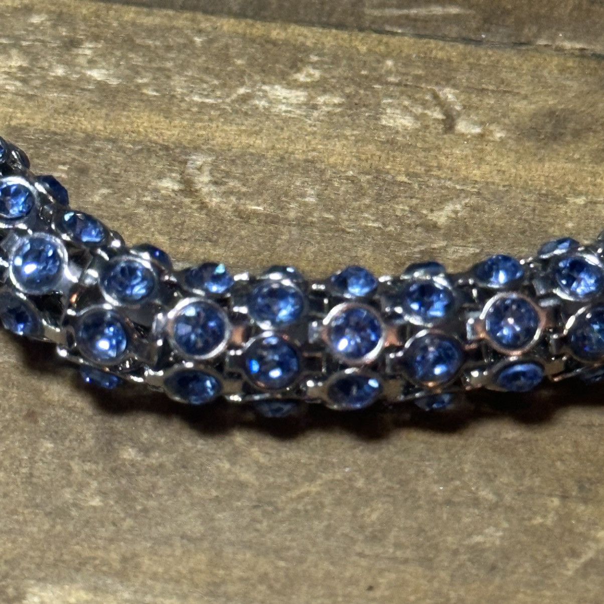 Monet Monet silver tone woven blue crystal stretch rope bracelet Size ONE SIZE - 2 Thumbnail