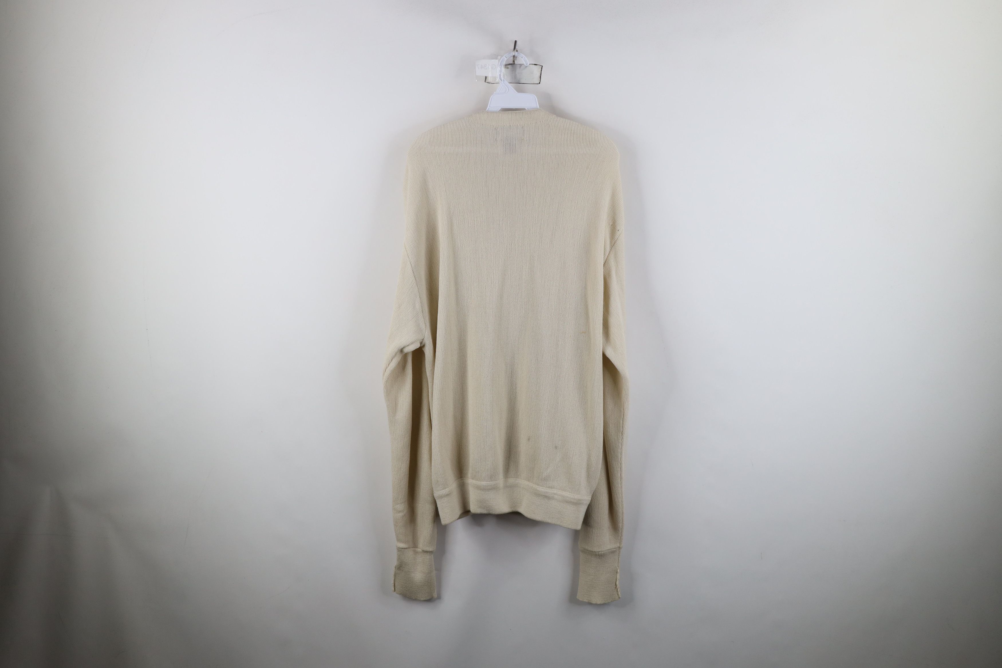 Vintage Vintage 90s Streetwear Cardigan Sweater Beige Khaki Acrylic Size US XL / EU 56 / 4 - 10 Thumbnail