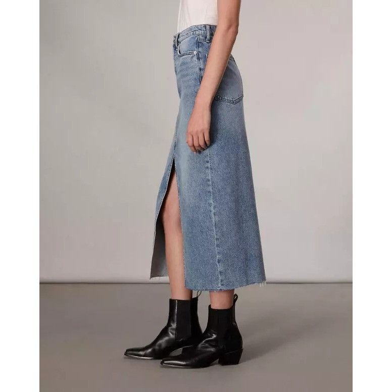 Rag & Bone Rag Bone 31 CLARA High Waist Distressed Denim Maxi Skirt Fra Size 31" - 12 Thumbnail