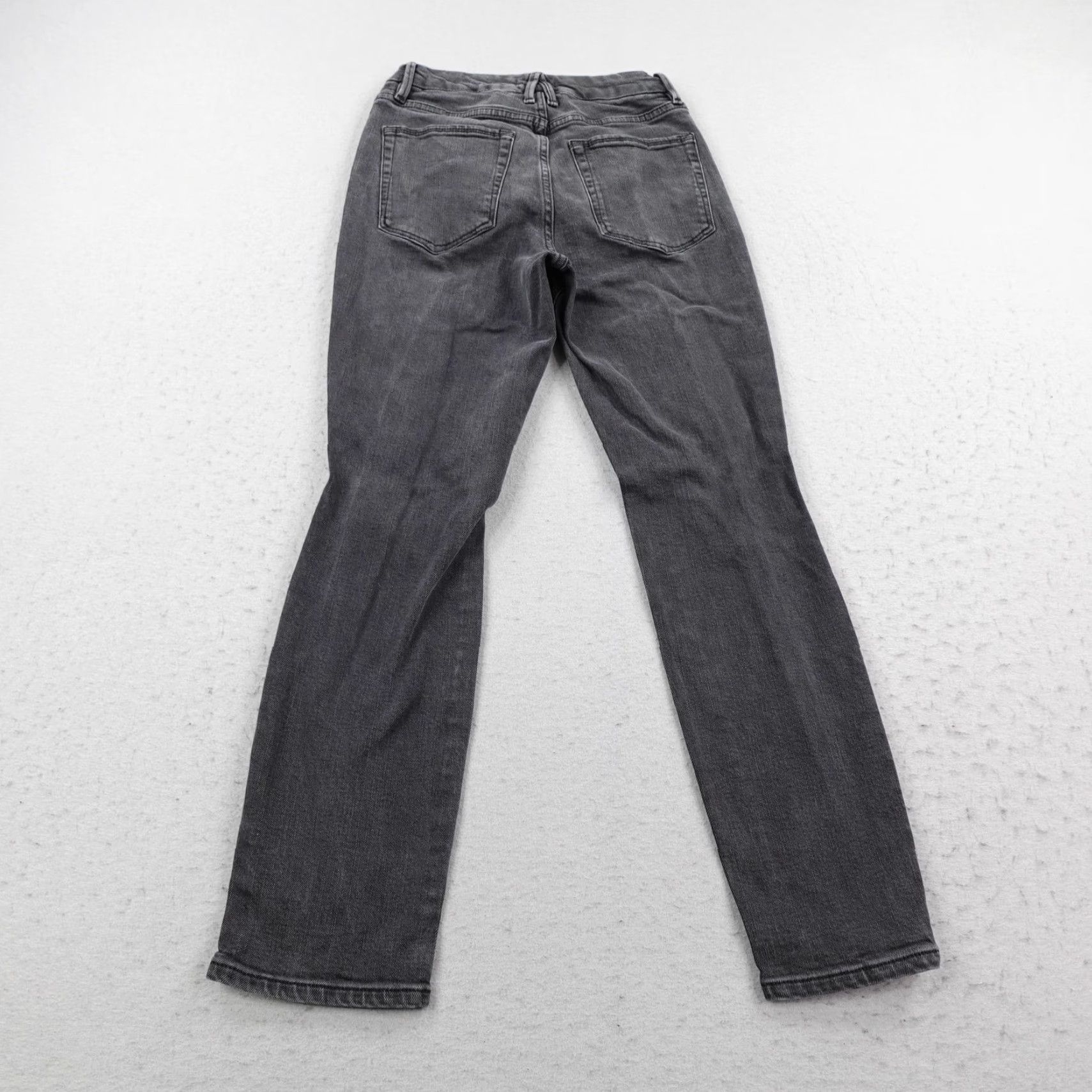 Good American Good American Jeans Women Gray Denim Straight Leg Distressed Stretch Flex 4/27 Slim Inseam 27.5 in Pocket Zip Size 27" / US 4 / IT 40 - 4 Thumbnail