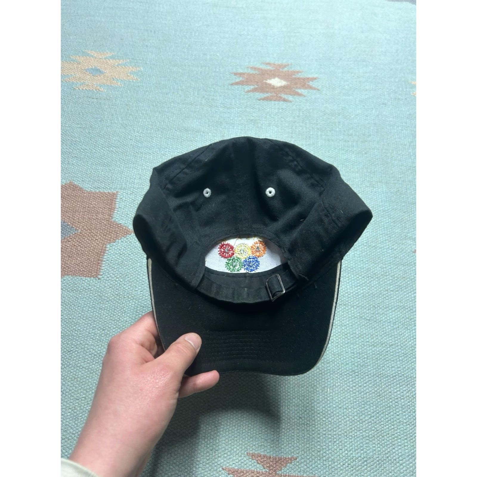 Vintage VINTAGE Line Strapback Hat Cap County Line Antique Tractor Club Adjustable Black Men Baseball Cap Adjustable Mens Size ONE SIZE - 4 Thumbnail