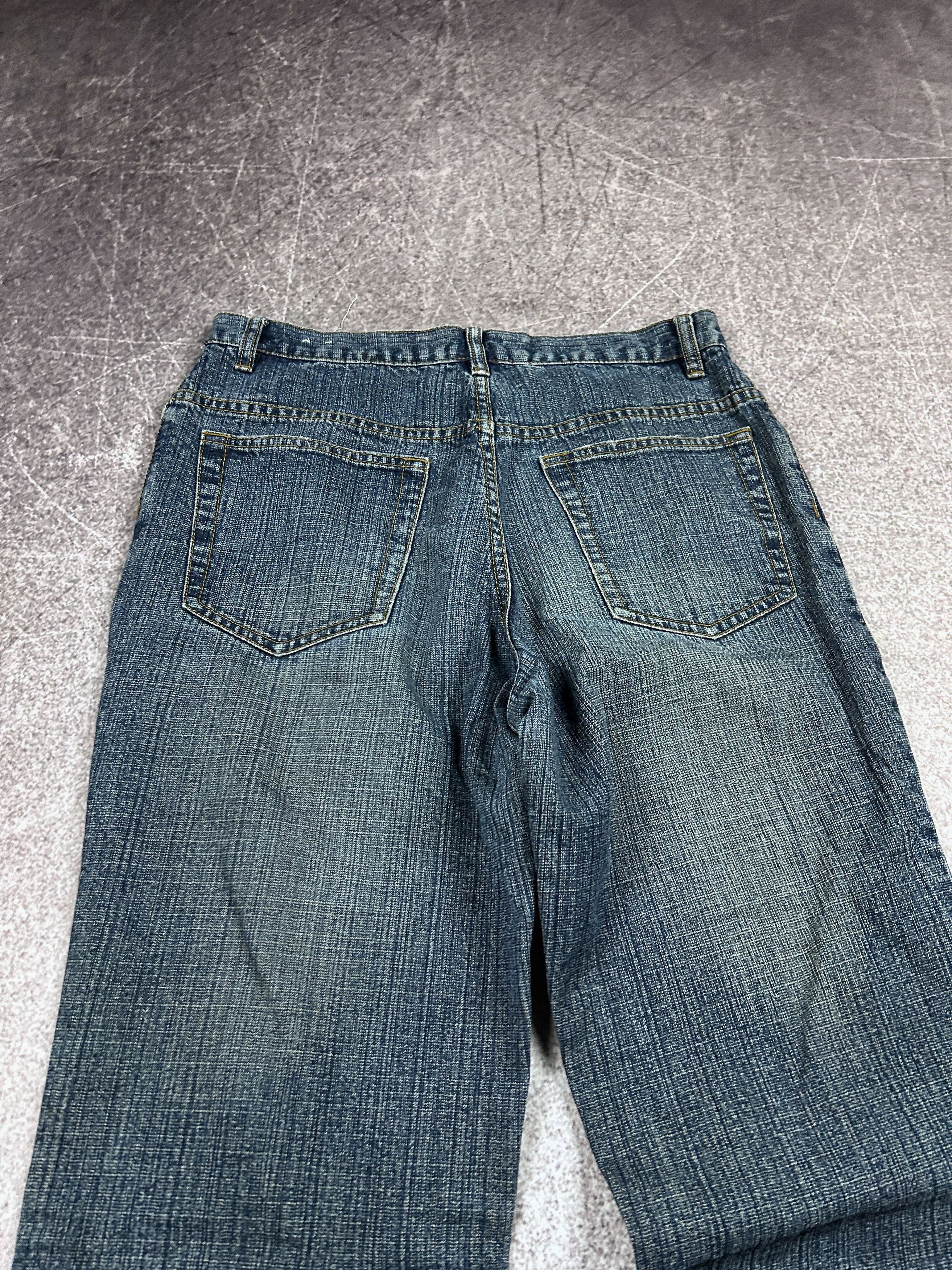 Designer VTG FLARED RICK OWENS STYLE STONE WASHED JEANS 90S Size US 30 / EU 46 - 5 Thumbnail
