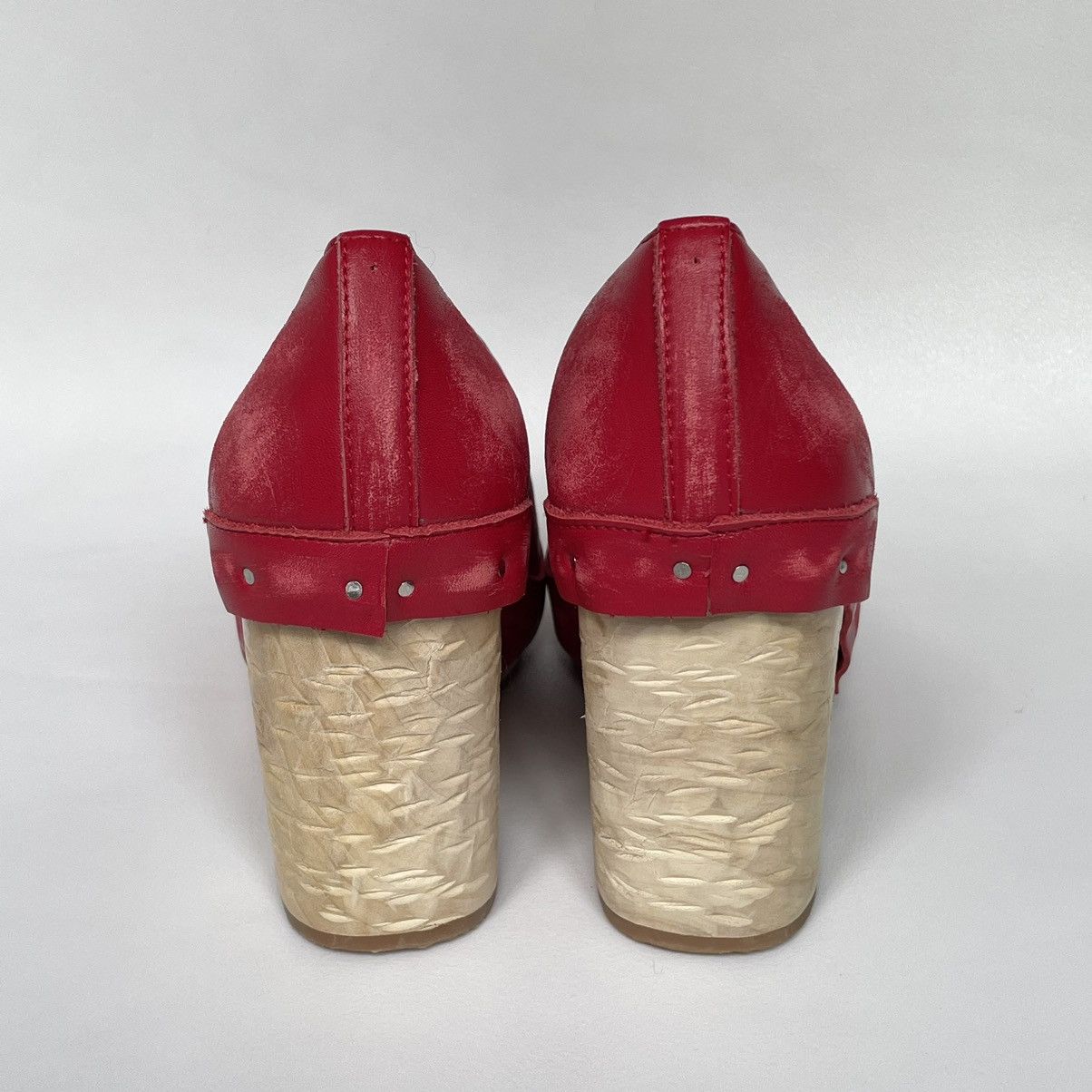 Comme des Garcons Distressed Leather Heeled Clogs Size US 7.5 / IT 37.5 - 12 Thumbnail