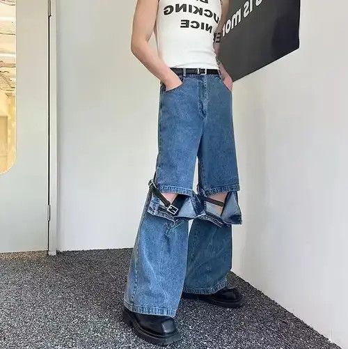 VIBE Baggy Distressed Blue Denim Jeans Size US 30 / EU 46 - 3 Thumbnail