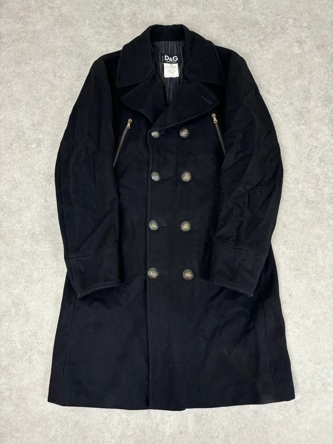 Dolce & Gabbana AW2006 Dolce & Gabbana Black Double-Breasted Buttoned Officer Wool Coat Size US M / EU 48-50 / 2 - 1 Thumbnail
