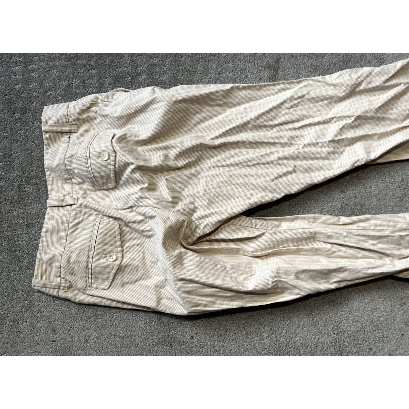 Banana Republic Banana Republic Women’s Beige Pinstripe Dress Slacks Size 10 Pants Size 32" / US 10 / IT 46 - 4 Thumbnail