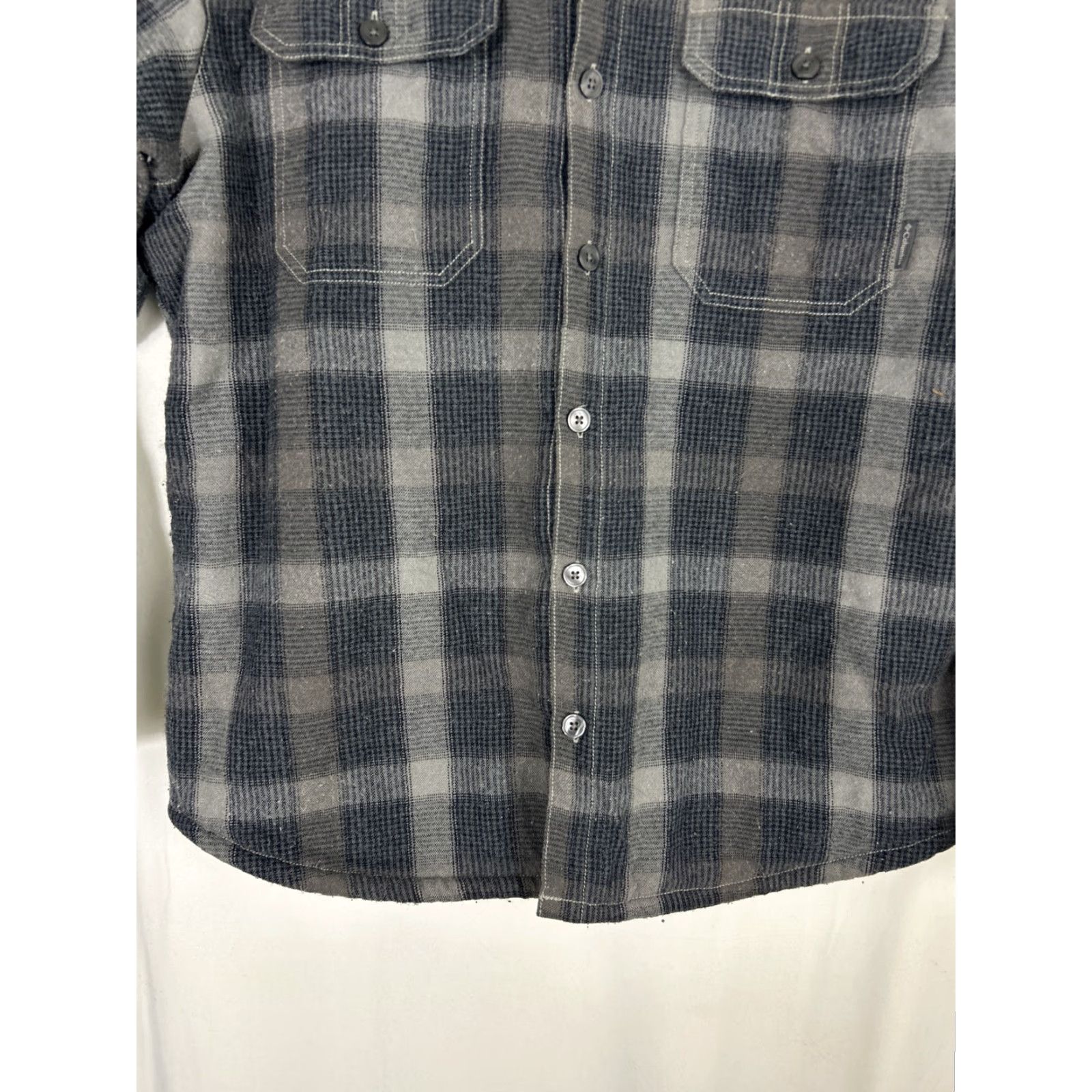 Vintage Columbia Shirt Mens Large Black Gray Plaid Flannel Button-Up Long Sleeve Size US L / EU 52-54 / 3 - 5 Thumbnail
