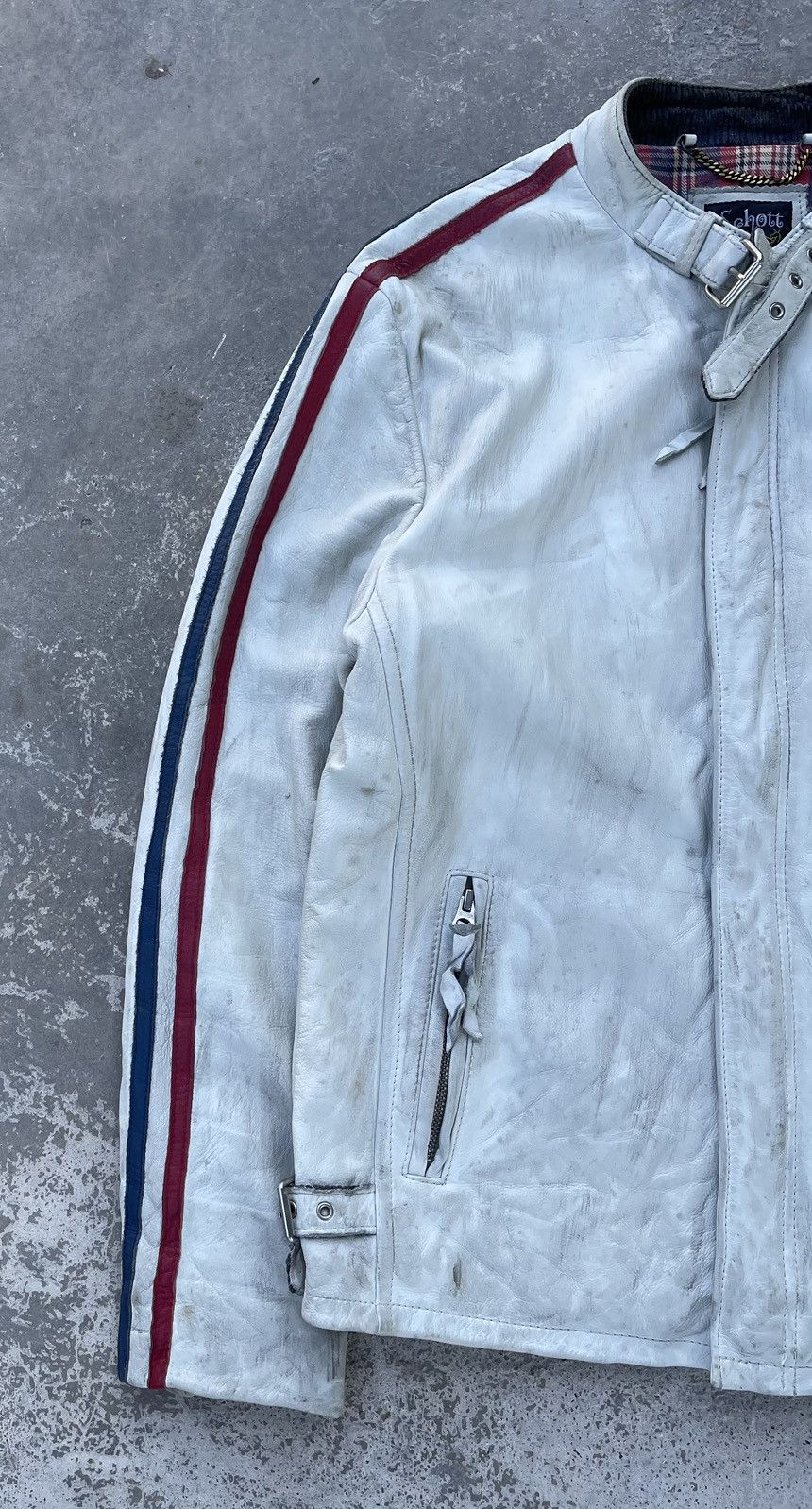 Genuine Leather × Schott 🔥Vintage Schott Classic Sheep Leather Racer Jacket Size US L / EU 52-54 / 3 - 6 Thumbnail