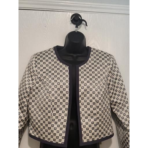 Vintage Ben Marc International Womens Geometric Patterned Crop Jacke Size L / US 10 / IT 46 - 2 Thumbnail