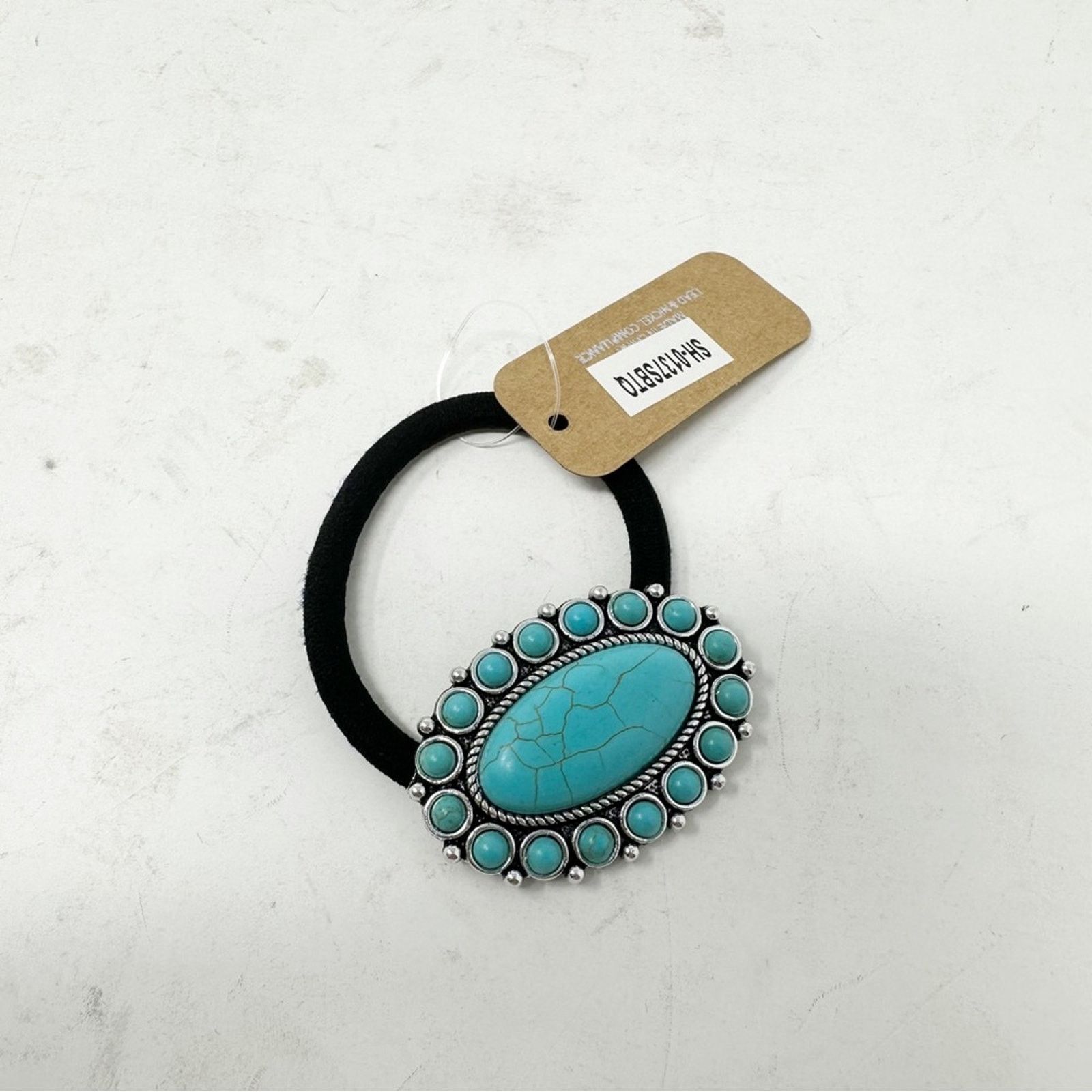 Tibi Western Turquoise Ponytail Holder NWT Size ONE SIZE - 4 Thumbnail