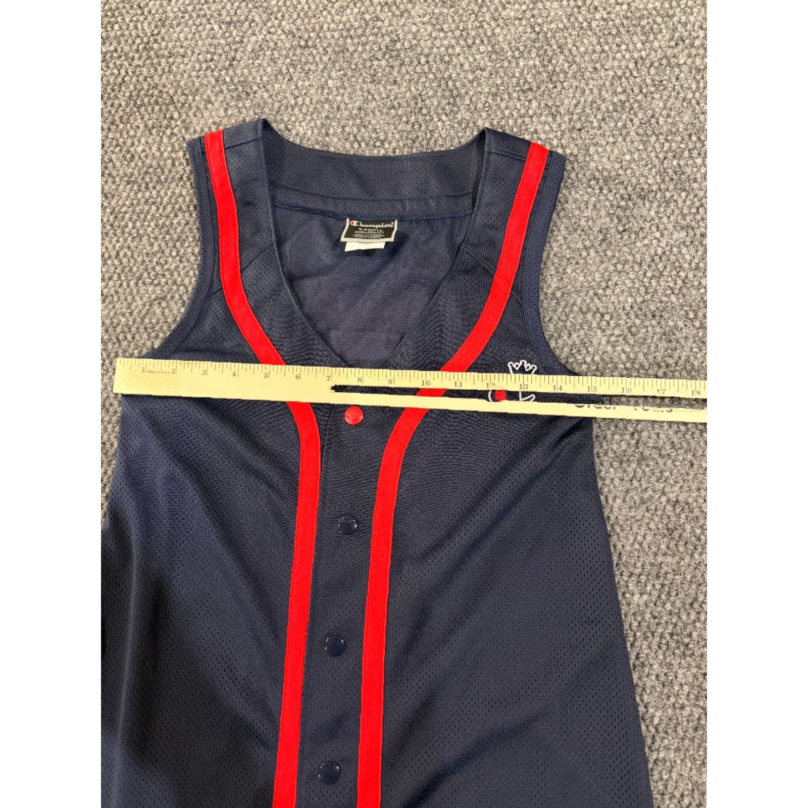 Champion Champion blue sleeveless crown baseball dress womens xs snap logo jersey puff sleeve knee length lined A-Line solid knit polyester Size XS / US 0-2 / IT 36-38 - 4 Thumbnail