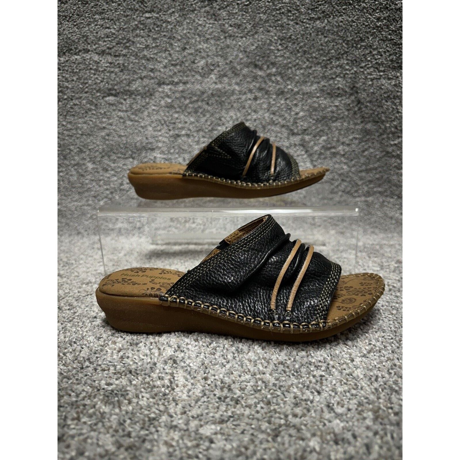 Hush Puppies Hush Puppies Leather Slides Womens 8.5 Y2K Chunky Wedge Size US 8.5 / IT 38.5 - 3 Thumbnail