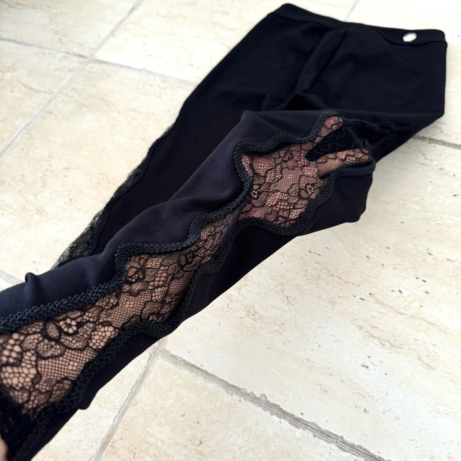 Philipp Plein PHILLIP PLEIN Black Leggings With Lace , Size XS, Authentic Size 25" / US 0 / IT 36 - 8 Thumbnail
