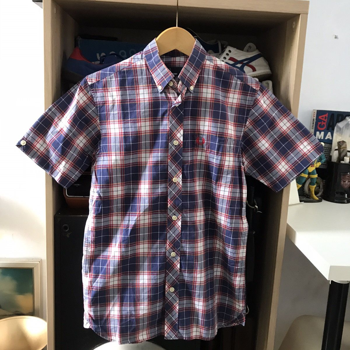 Fred Perry × Vintage Fred Perry Plaid Tartan Checkered Shirt Button down trimfit Size US XS / EU 42 / 0 - 7 Thumbnail