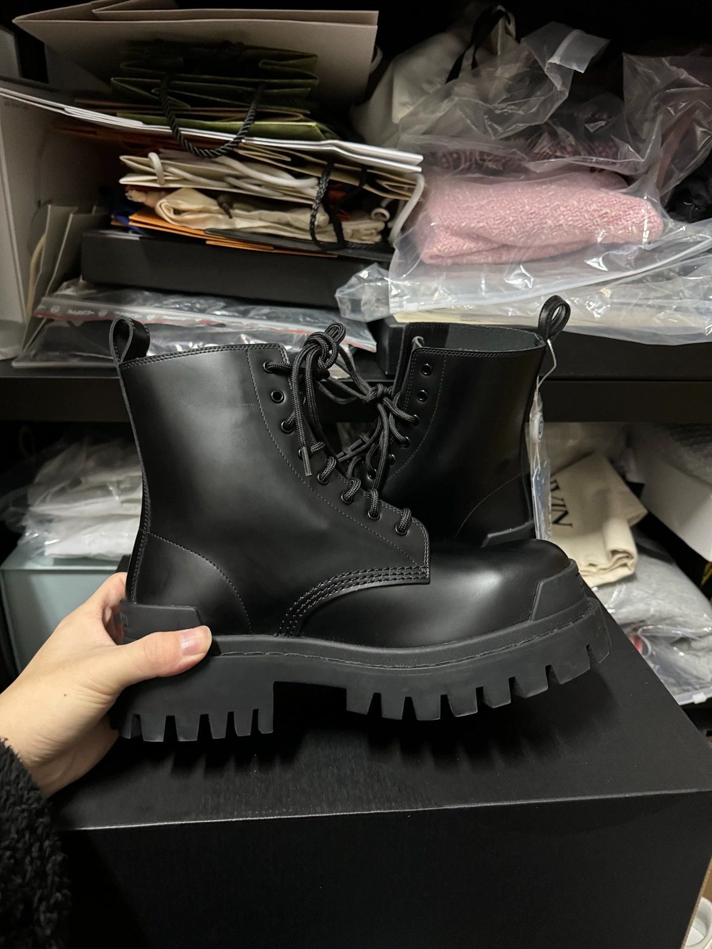 Balenciaga Balenciaga Tractor Black Patent Leather Martens Boots 37 Size US 6.5 / IT 36.5 - 5 Thumbnail
