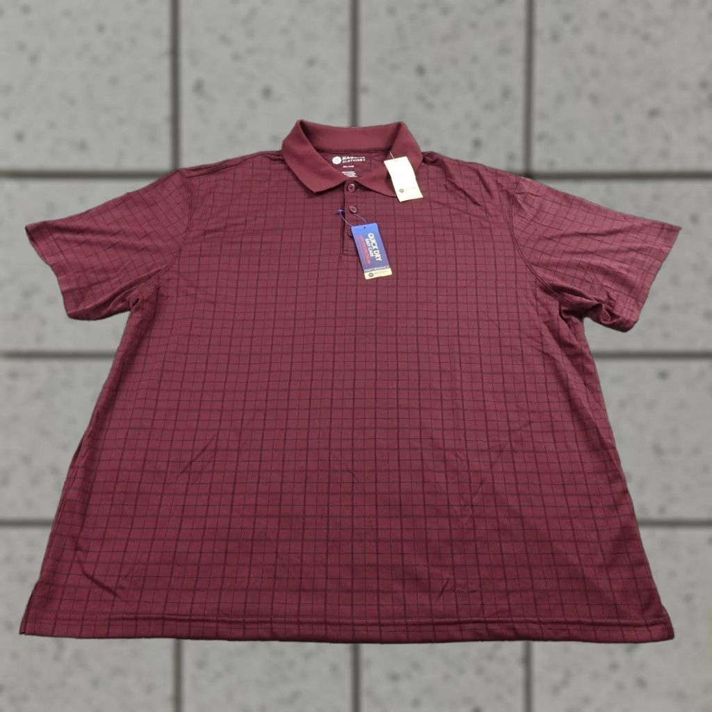 Haggar Haggar Polo Shirt Mens XL Red Purple Performance Golf Short Sleeve UPF UV Quick Dry Easy Care Tagless 100% Polyester Size US XL / EU 56 / 4 - 1 Thumbnail