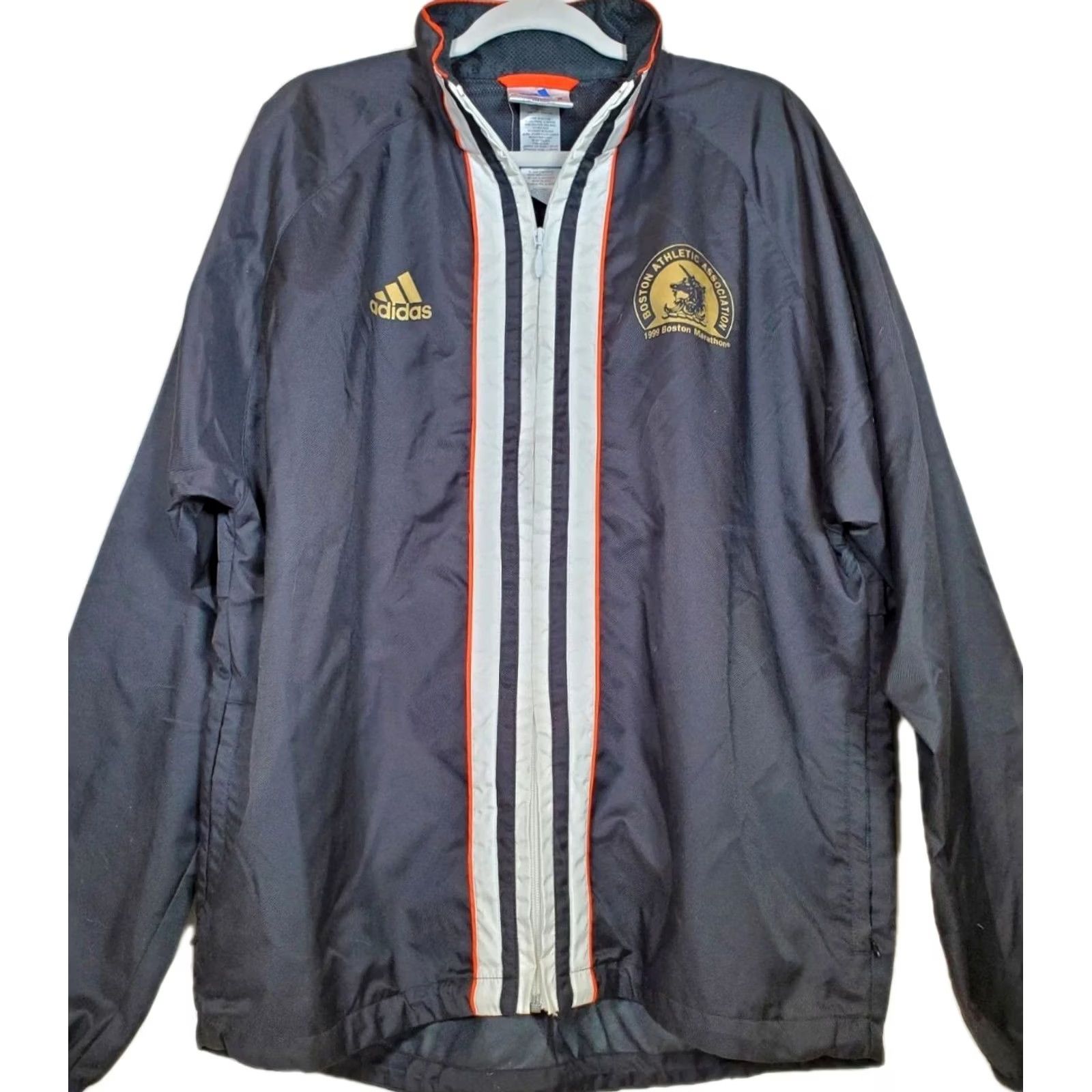 Adidas VINTAGE adidas Track Jacket Boston Marathon Athletic Zip Up Men XL Black Short Sleeve? Size US XL / EU 56 / 4 - 2 Thumbnail